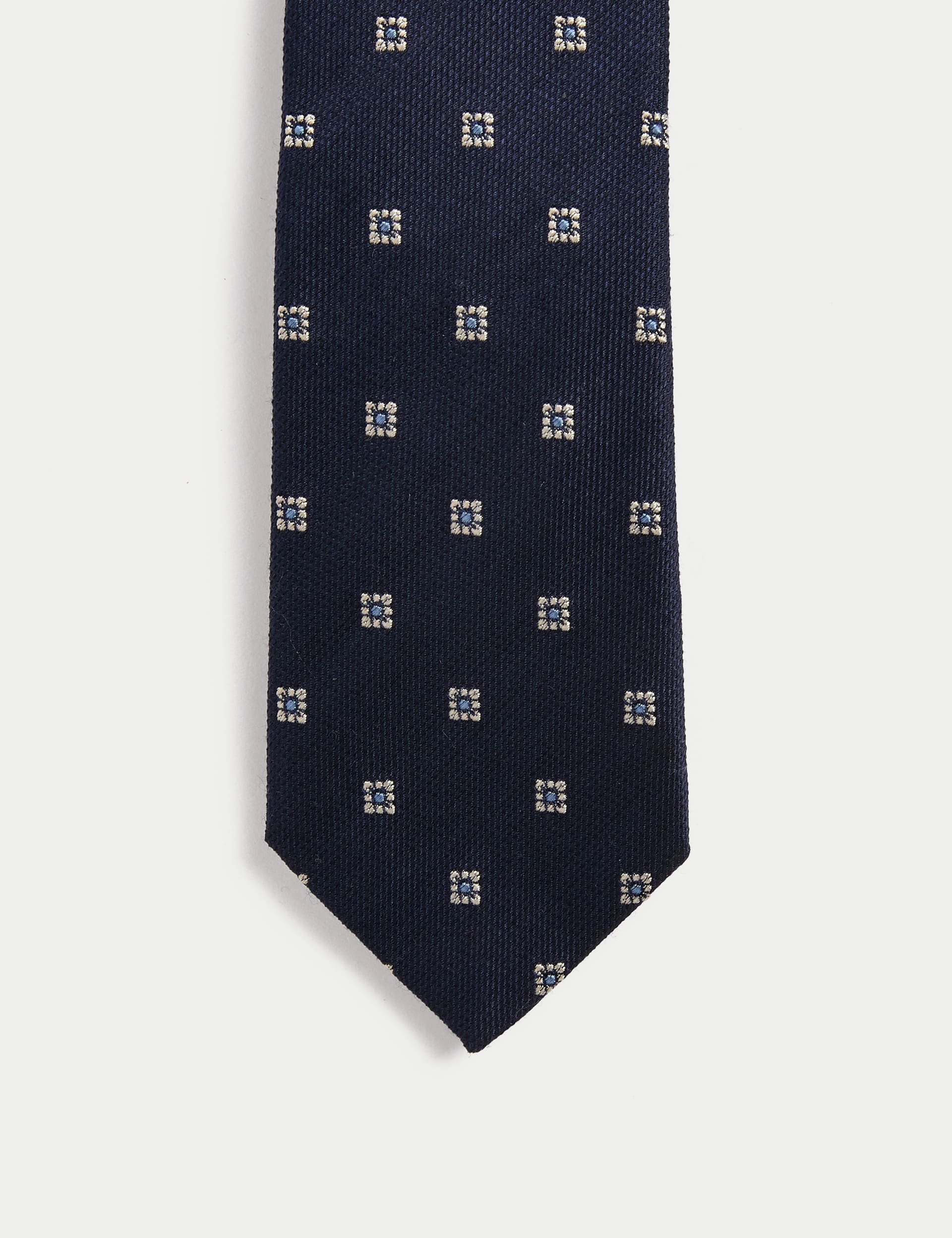 Jaeger Men's Geometric Silk Rich Tie - Navy Mix, Navy Mix