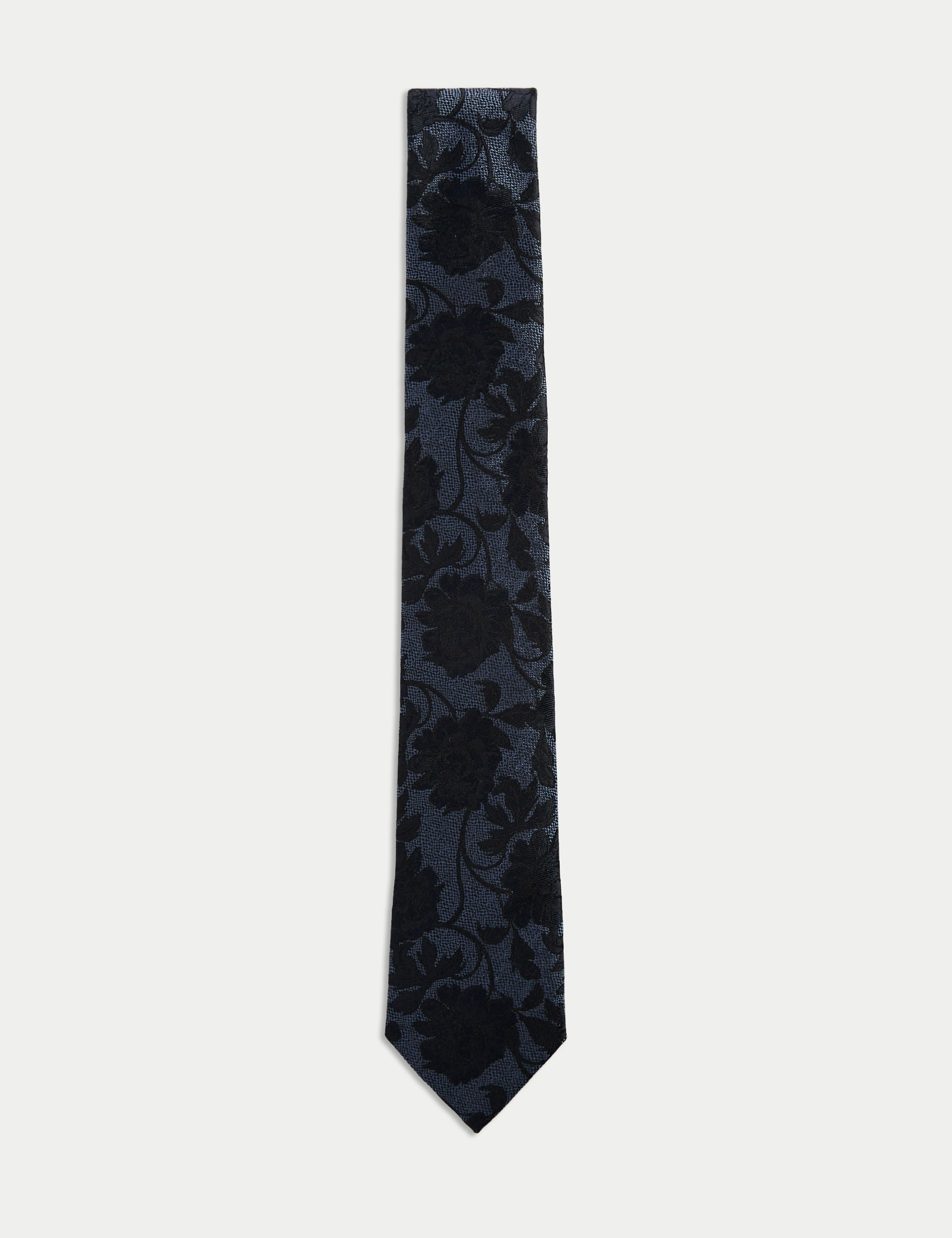 Jaeger Men's Slim Floral Pure Silk Tie - one size - Blue Mix, Blue Mix