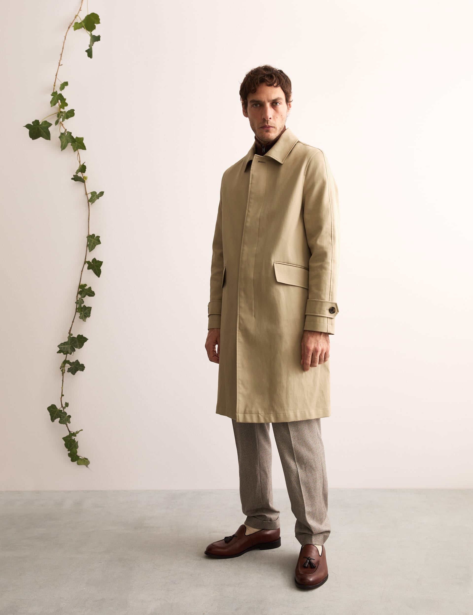 Jaeger Men's Trench Coat - XL - Sand, Sand