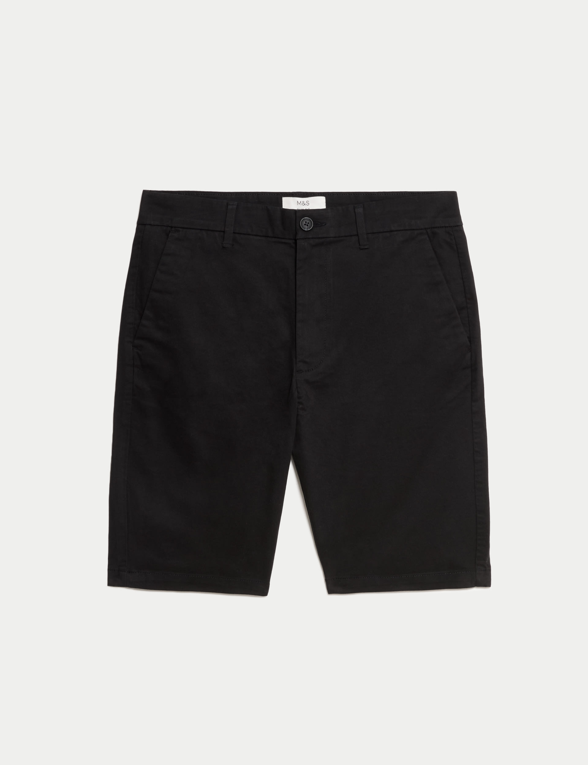 M&S Collection Men's Slim Fit Stretch Chino Shorts - 34MID - Black, Black,Dark Khaki,Dark Navy,Blush,Toffee,Pebble,Light Airforce