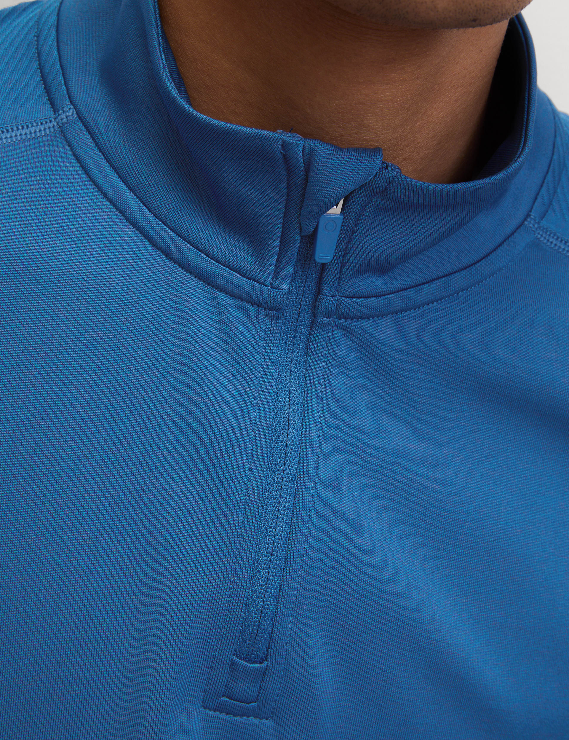 Goodmove Men's Funnel Neck Half Zip Top - LREG - Bright Blue, Bright Blue,Pine Green,Black