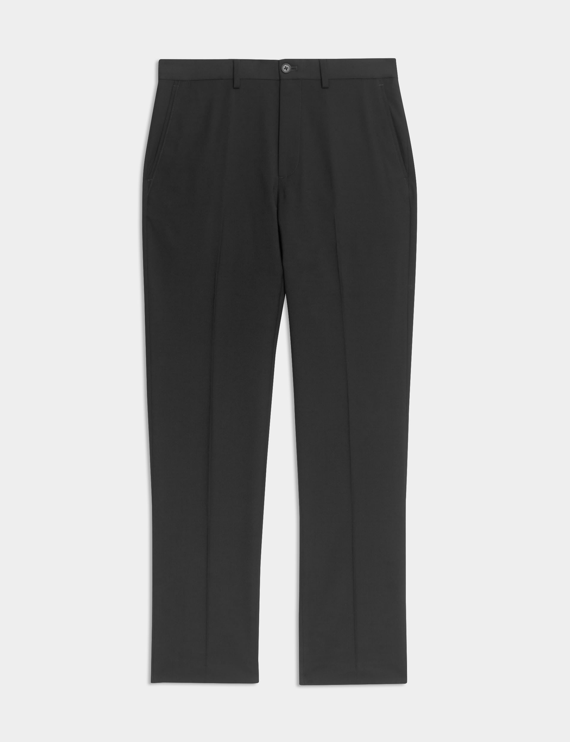 M&S Collection Men's Regular Fit Wool Blend Trousers - 38LNG - Black, Black,Navy,Charcoal