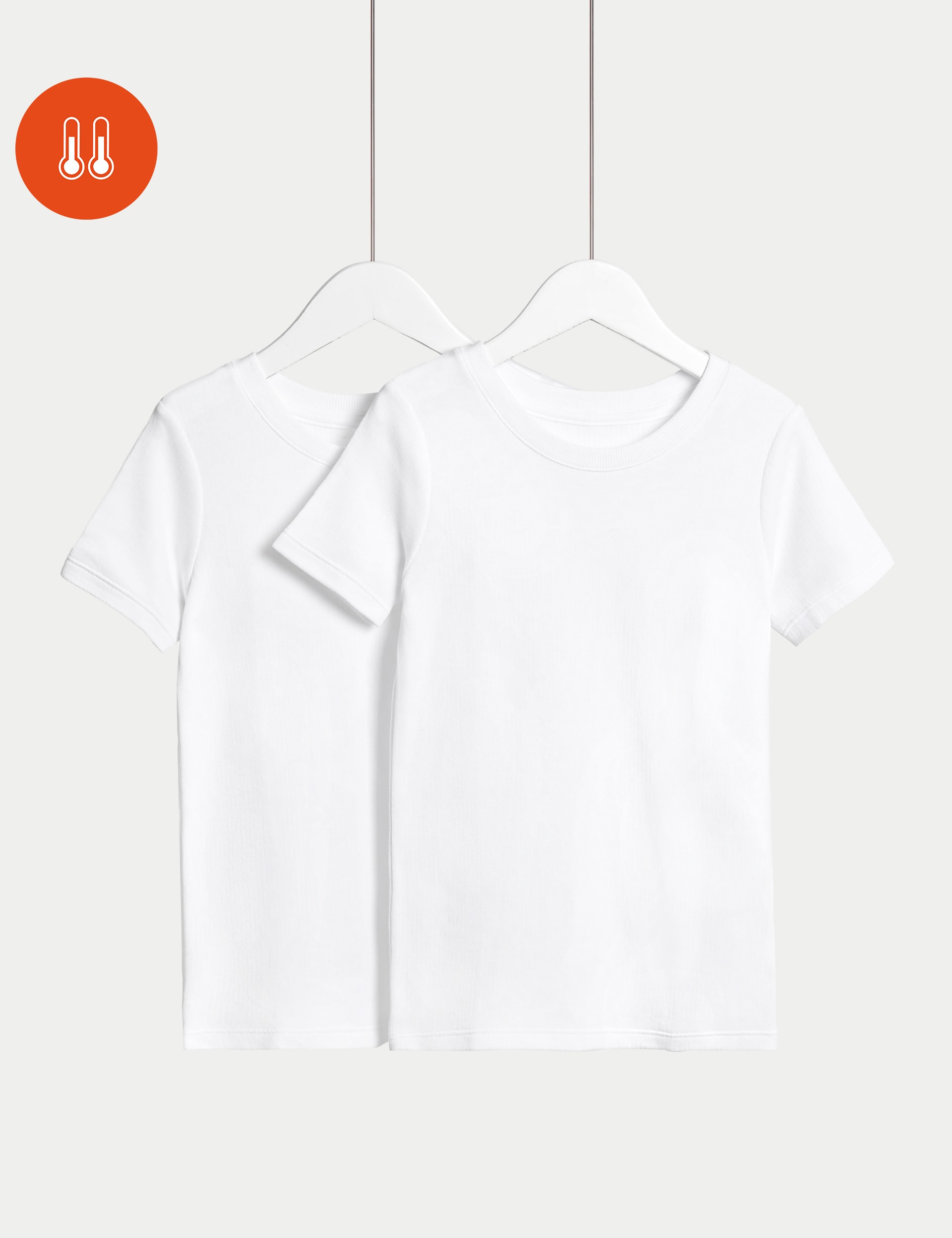 M&S Collection 2 Pack Heatgen Thermal Tops (2-14 Yrs) - 6-7 Y - White, White,Black,Grey Marl