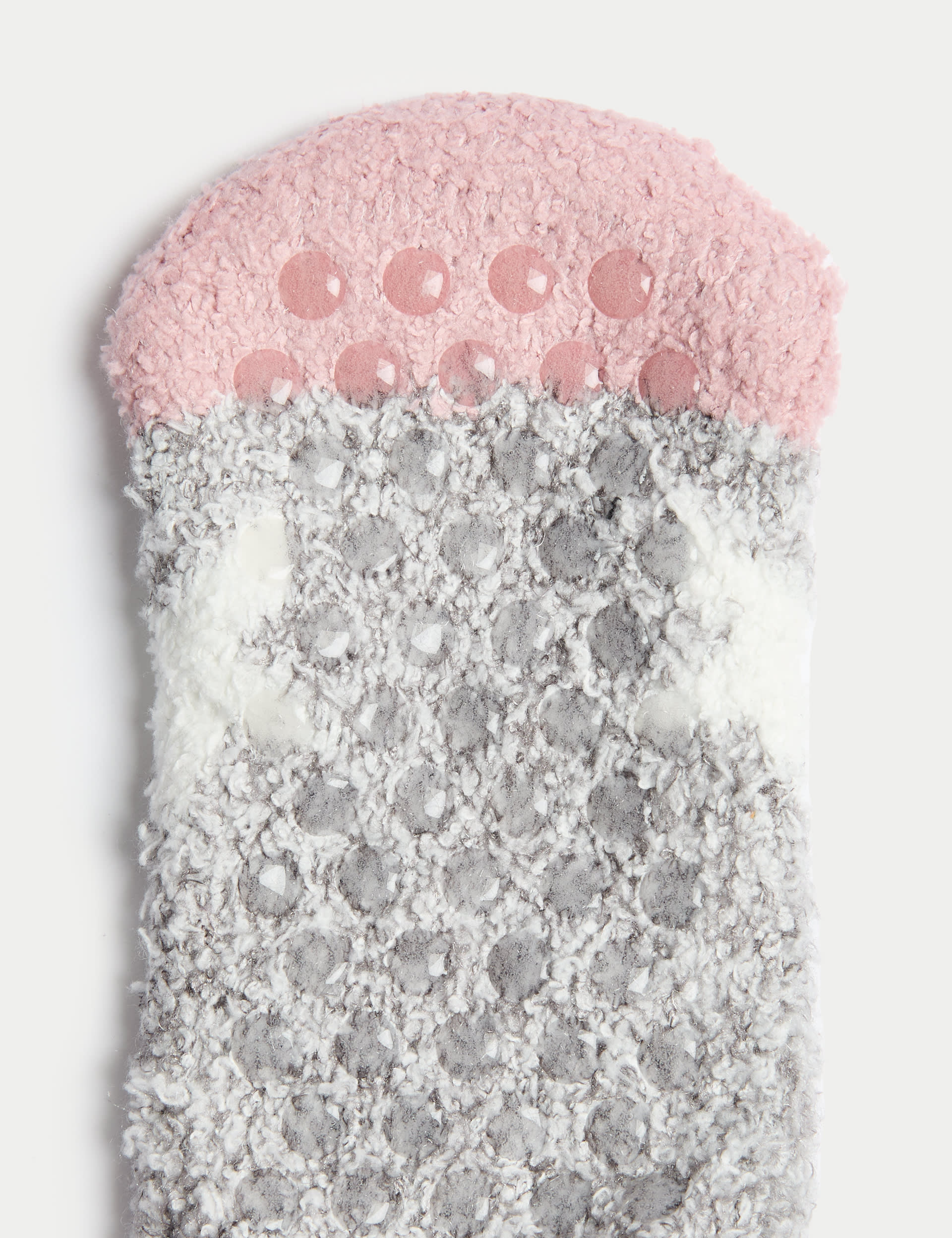 M&S Collection Girls 2 Pack Star and Stripe Cosy Slipper Socks (6 Small - 7 Large) - 8-12 - Pink Mix