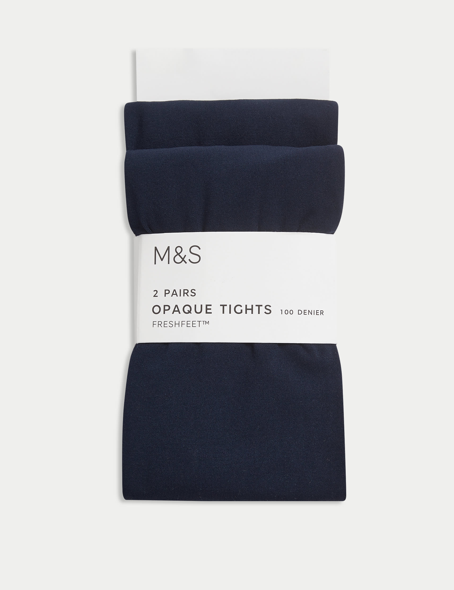 M&S Collection Girls 2 Pack 100 Denier School Tights (6-14 Yrs) - 6-7 Y - Navy, Navy