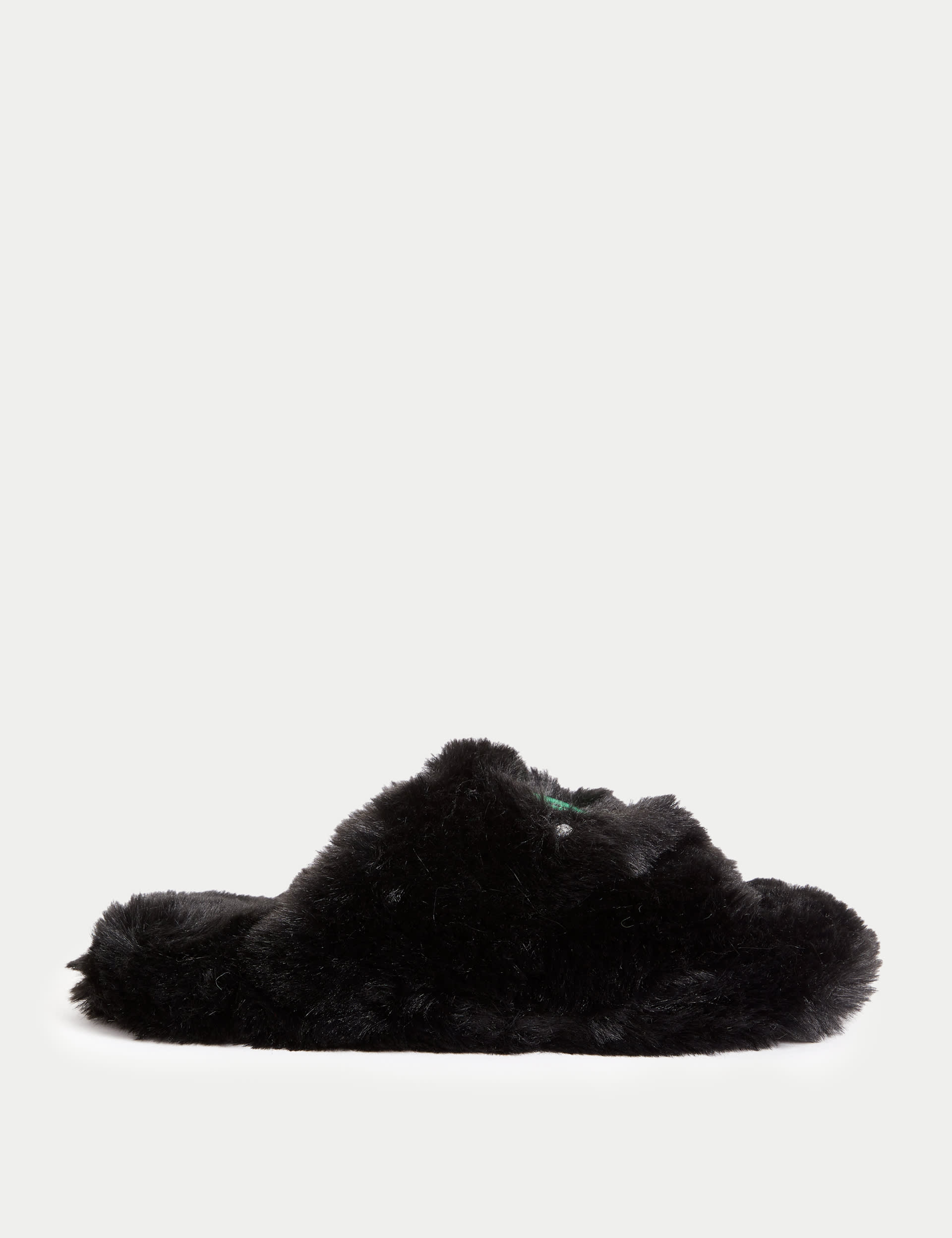 M&S Collection Kids Faux Fur Wicked Slippers (13 Small - 6 Large) - 1 L - Black, Black