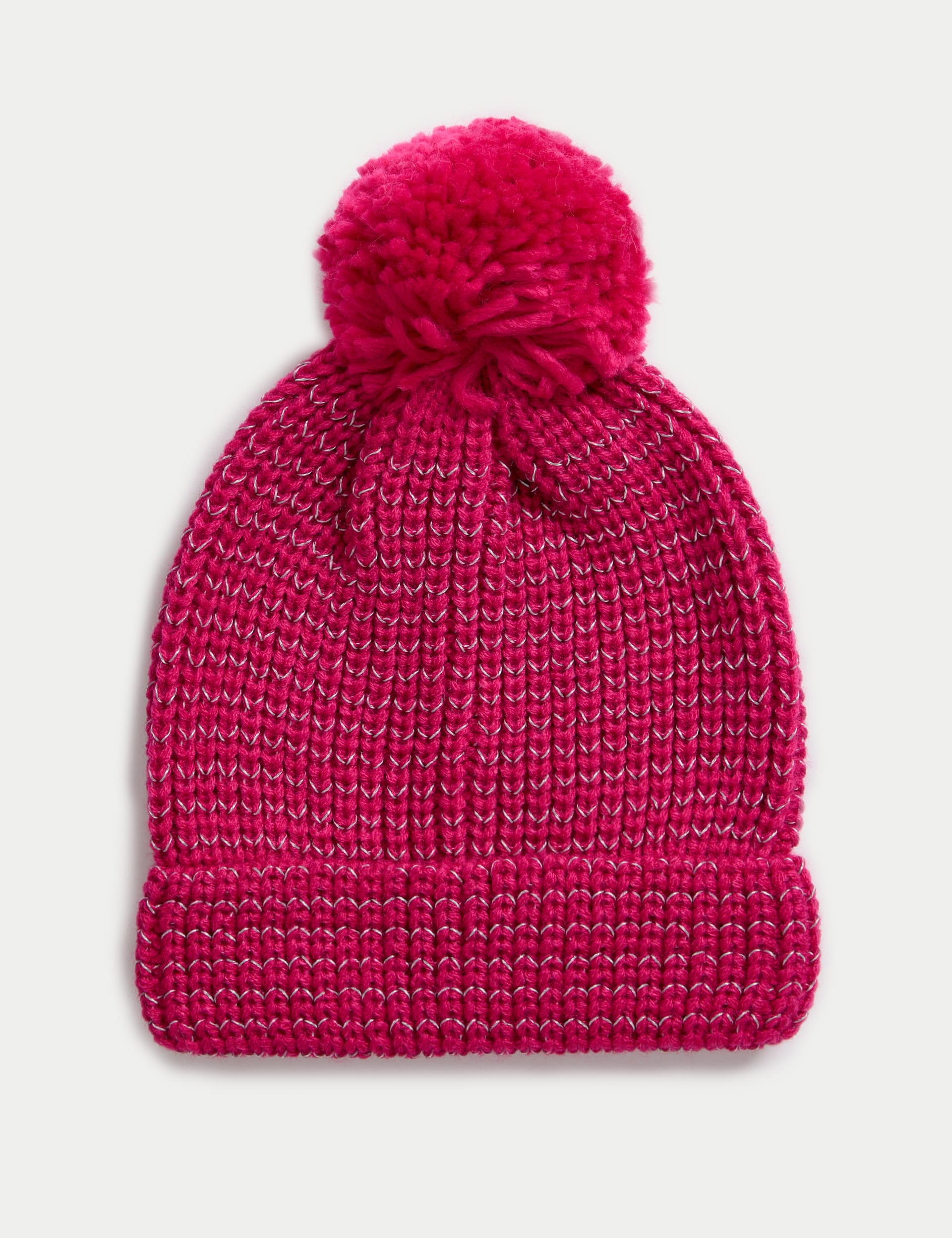 M&S Collection Kids Reflective Winter Hat (1-13 Yrs) - 6-13Y - Hot Pink, Fresh Mint,Hot Pink