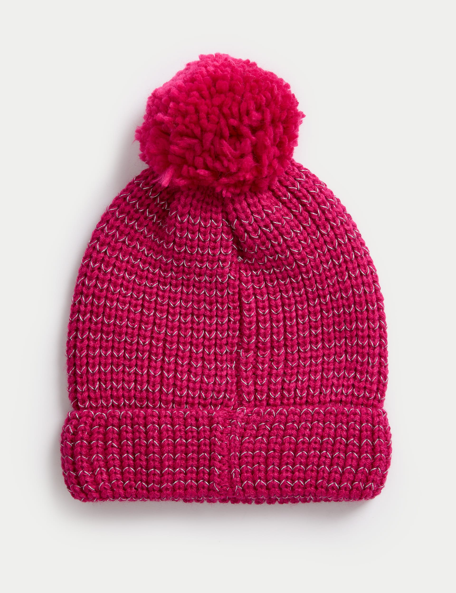 M&S Collection Kids Reflective Winter Hat (1-13 Yrs) - 6-13Y - Hot Pink, Hot Pink,Fresh Mint