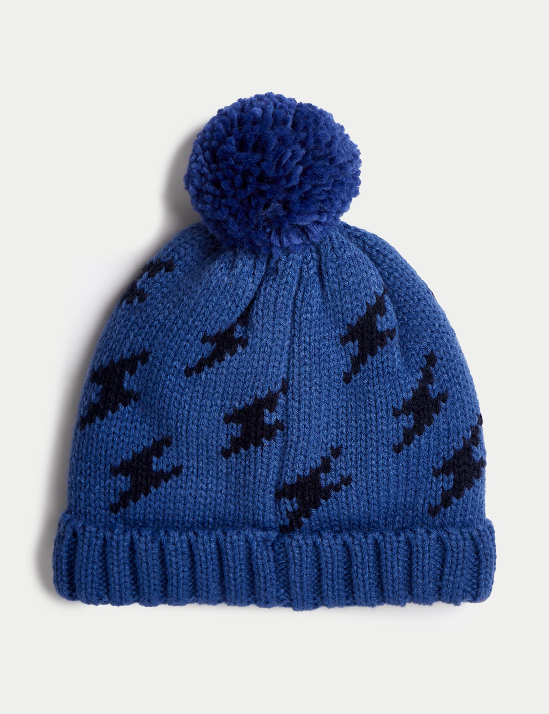 M&S Collection Kids Lightning Winter Hat (1-6 Yrs) - 18-36 - Navy, Navy