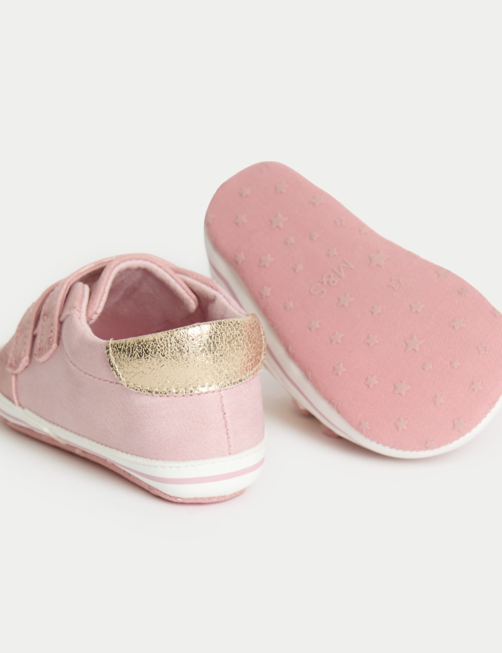 M&S Collection Baby Star Shoes (0-18 Mths) - 0-3 M - Pink, Pink