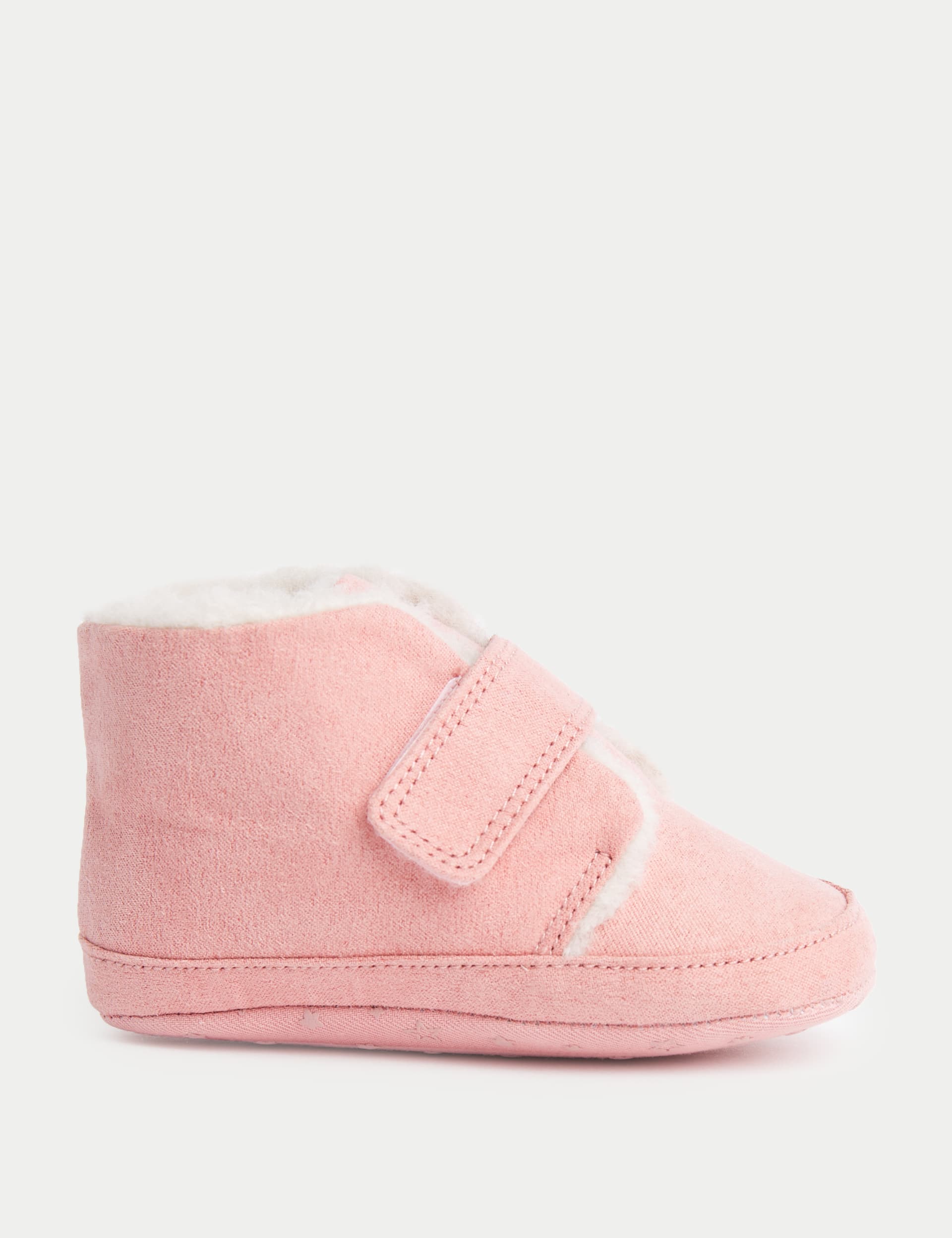 M&S Collection Baby Riptape Pram Booties (0-18 Months) - 0-3 M - Dusty Pink, Dusty Pink