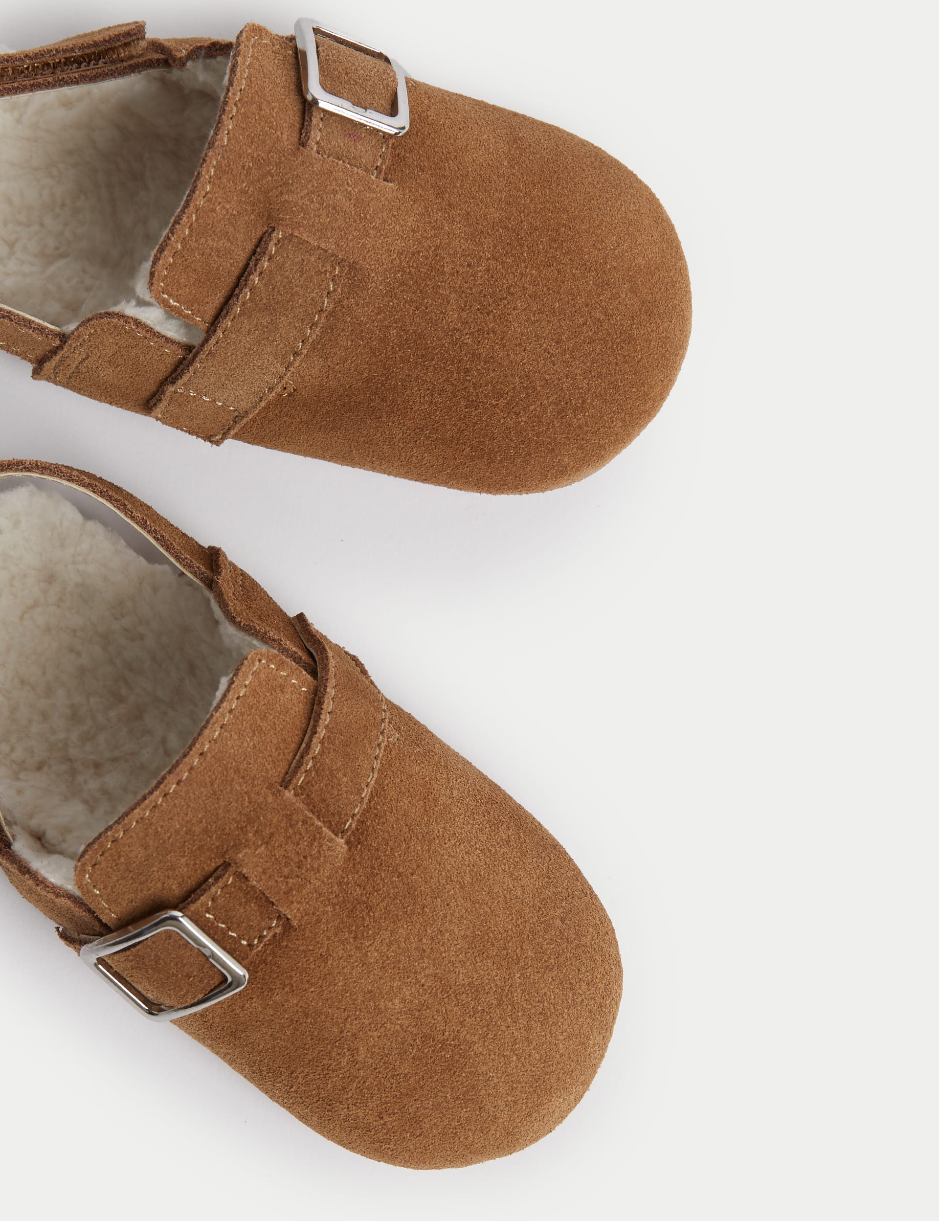 M&S Collection Baby Suede Shoes (0-18 Mths) - 6-12M - Tan, Grey,Tan