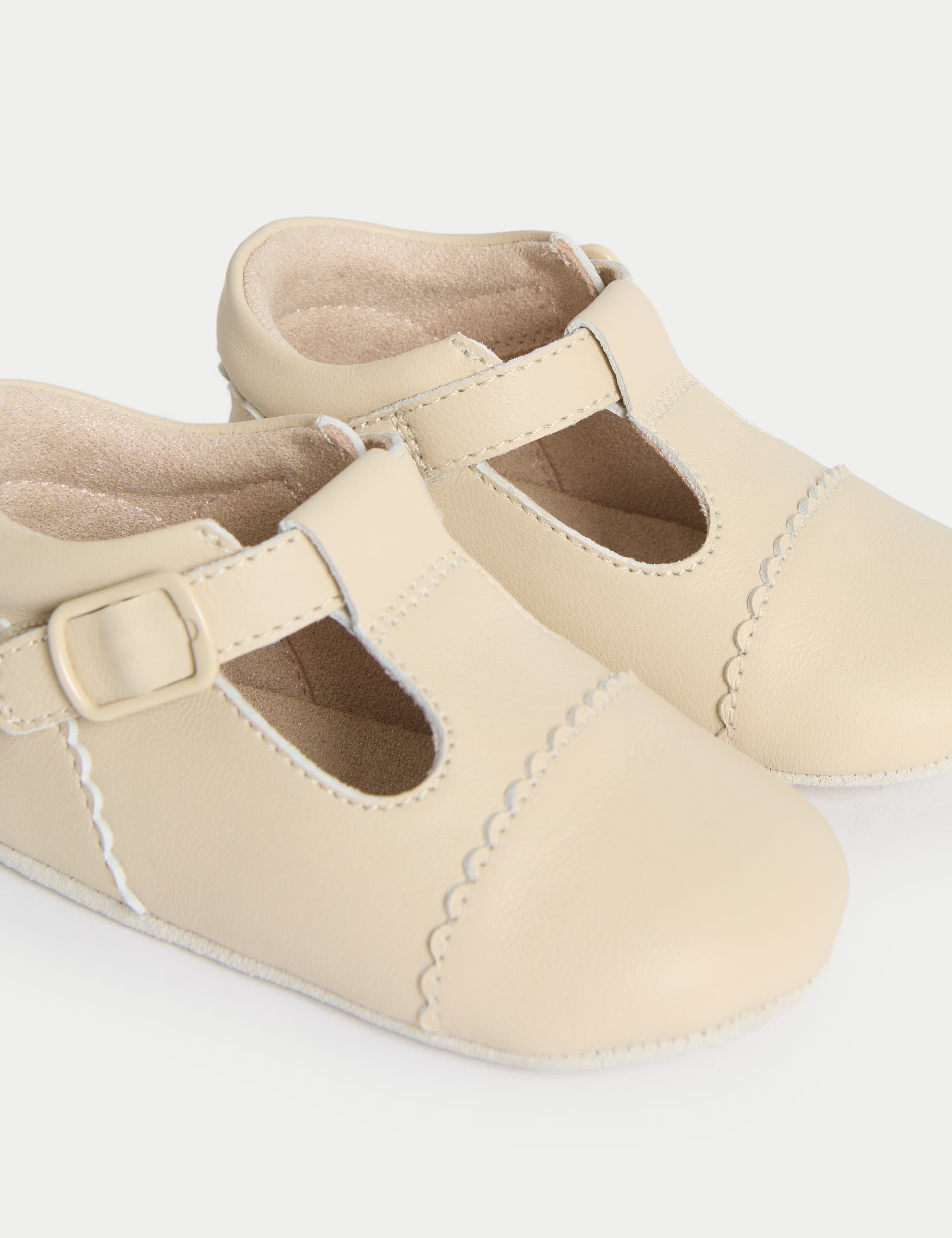 M&S Collection Baby Buckle T Bar Shoes (0-18 Mths) - 6-12M - Light Cream, Light Cream