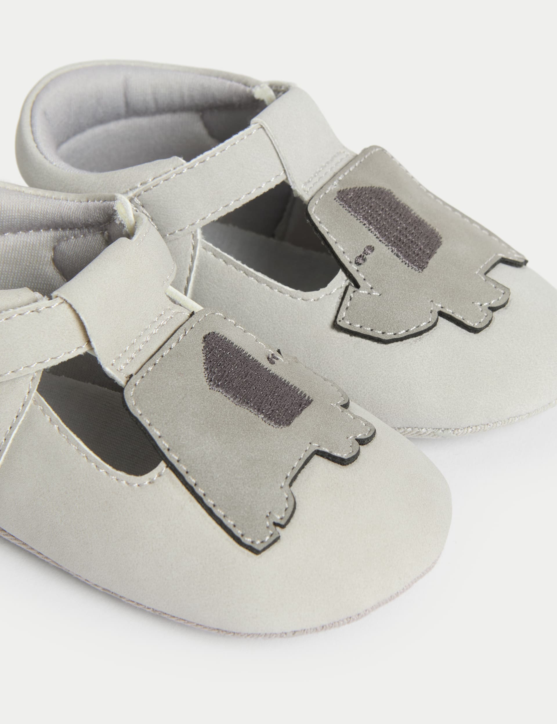 M&S Collection Baby Elephant Pre-Walker Shoes (0 -18 Months) - 6-12M - Grey Mix, Grey Mix