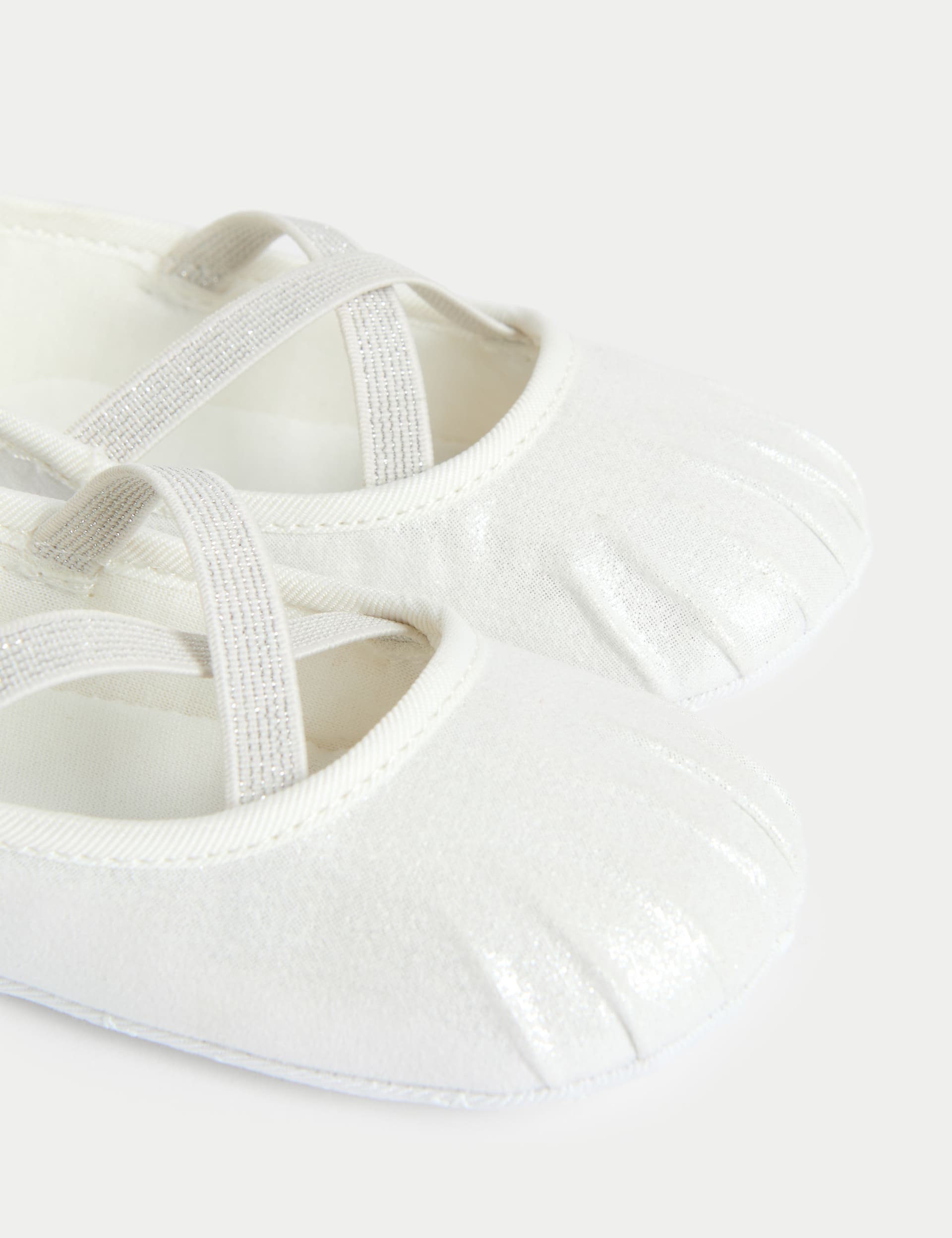 M&S Collection Baby Ballet Pumps (0-18 Mths) - 3-6 M - White, White