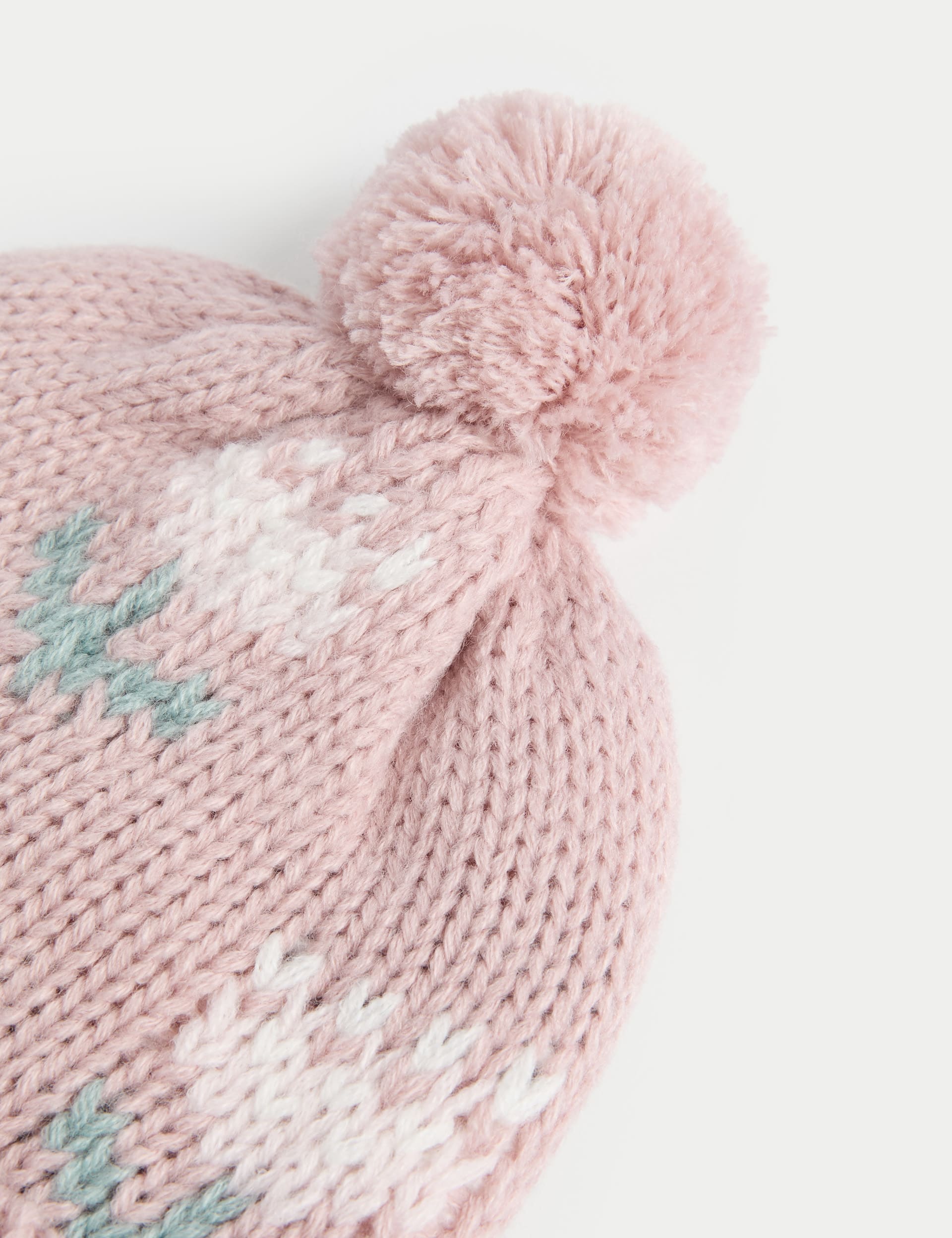 M&S Collection Girls Floral Hat and Mitten Set (0 Mths-3 Yrs) - 6-12M - Dusted Pink, Dusted Pink