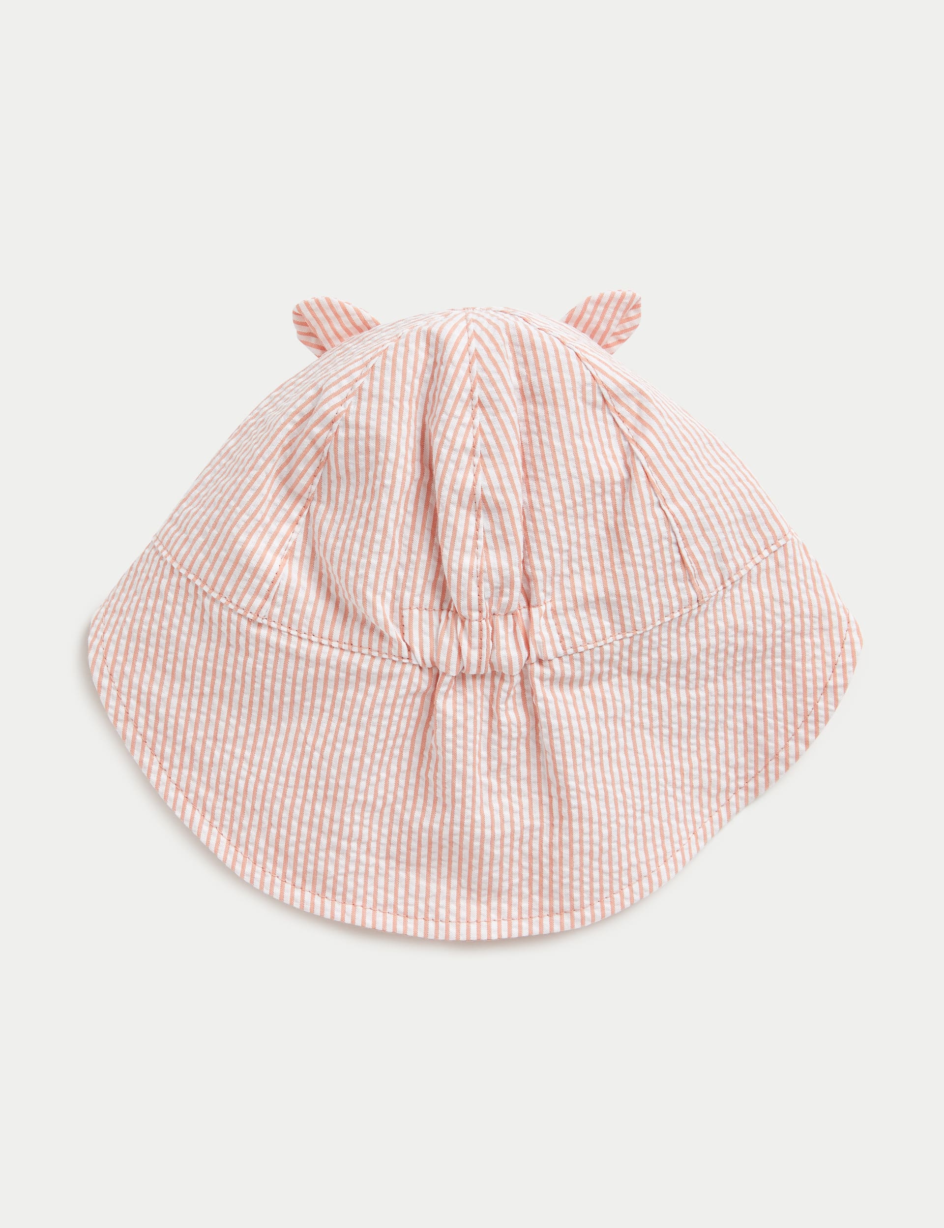 M&S Collection Pure Cotton Reversible Sun Hat (0-1 Yrs) - 3-6M - Coral, Coral,Aqua