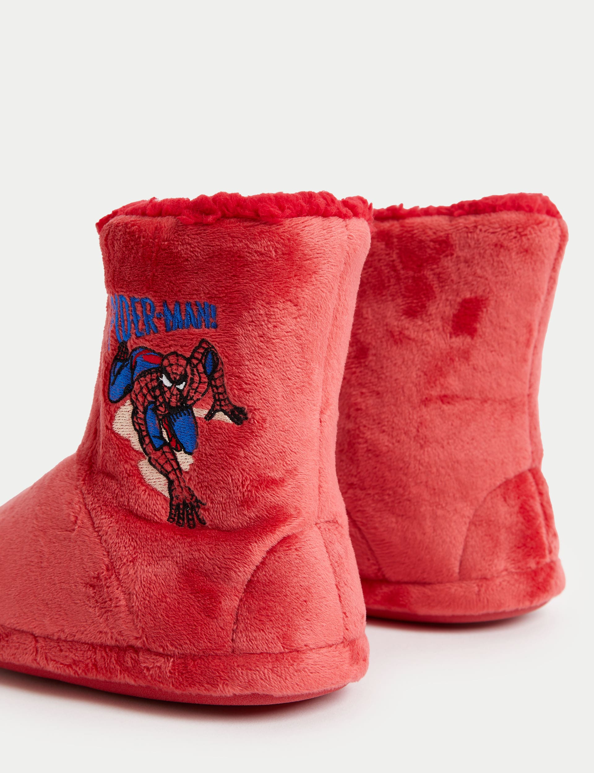 M&S Collection Kids Spider-Man Slipper Boots (4 Small - 13 Small) - 7 S - Red, Red