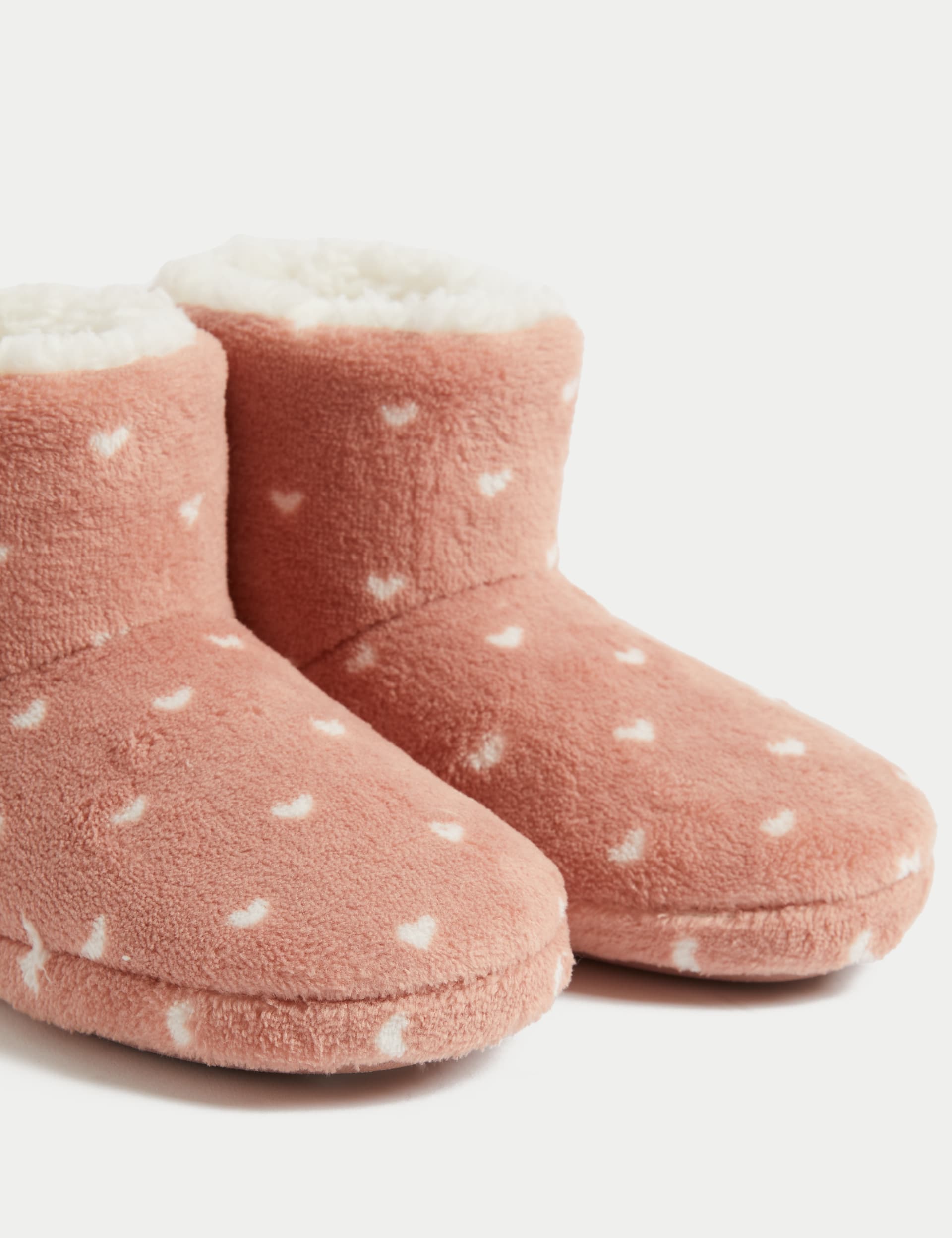 M&S Collection Kids Heart Slipper Boots (4 Small - 6 Large) - 4S - Pink Mix, Pink Mix