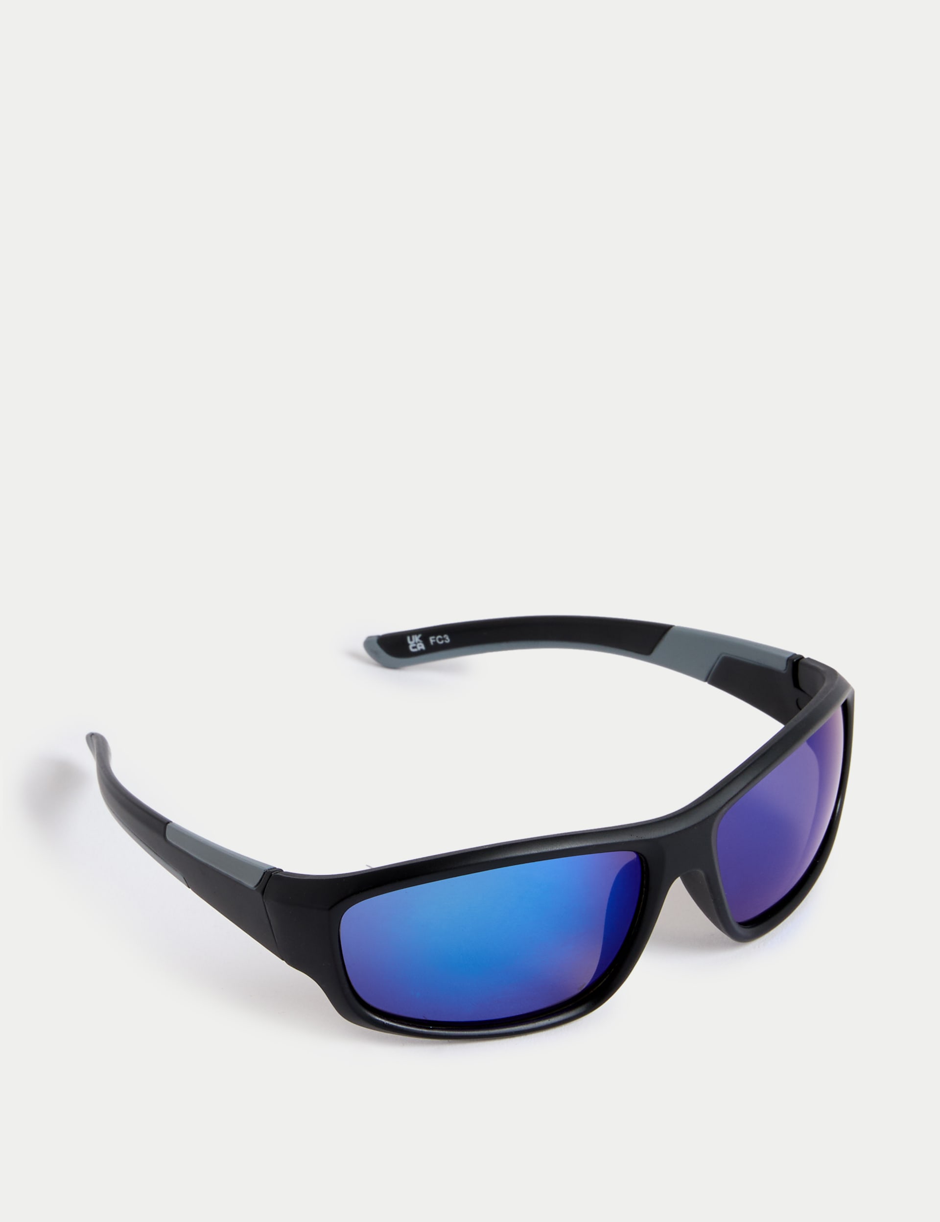 M&S Collection Kids Sporty Wraparound Sunglasses (S-L) - M-L - Black, Black