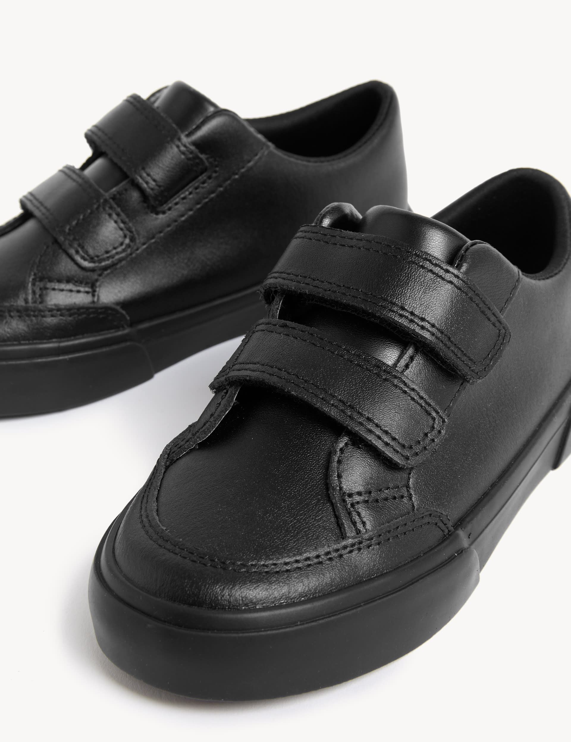 M&S Collection Kids Leather School Shoes (8 Small - 2 Large) - 13 SSTD - Black, Black