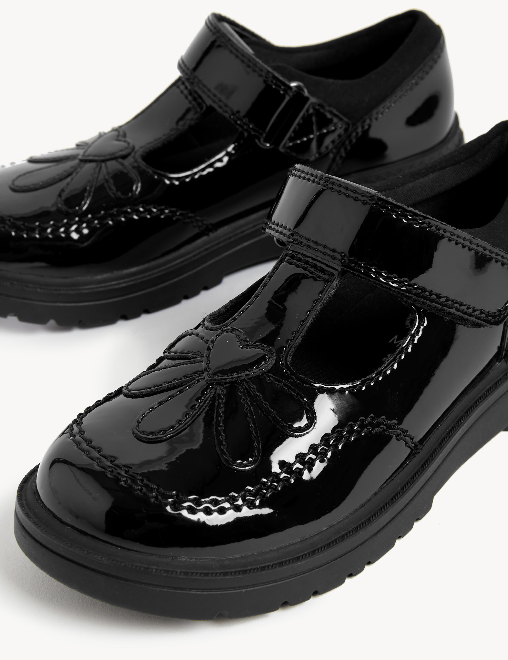 M&S Collection Kids Patent Leather School Shoes (8 Small - 2 Large) - 10 SSTD - Black, Black