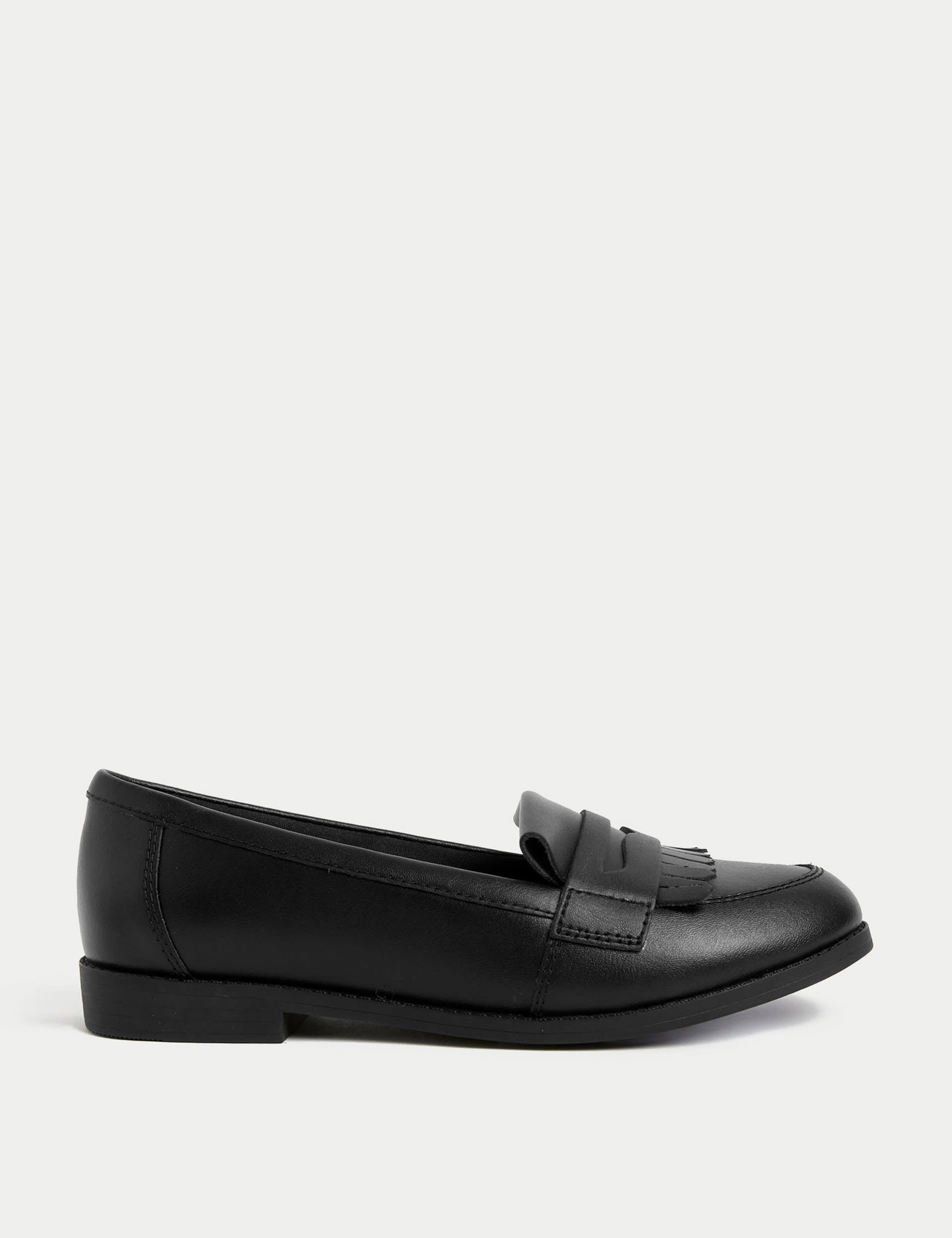 M&S Collection Kids Leather School Loafers (13 Small - 7 Large) - 5 LSTD - Black, Black