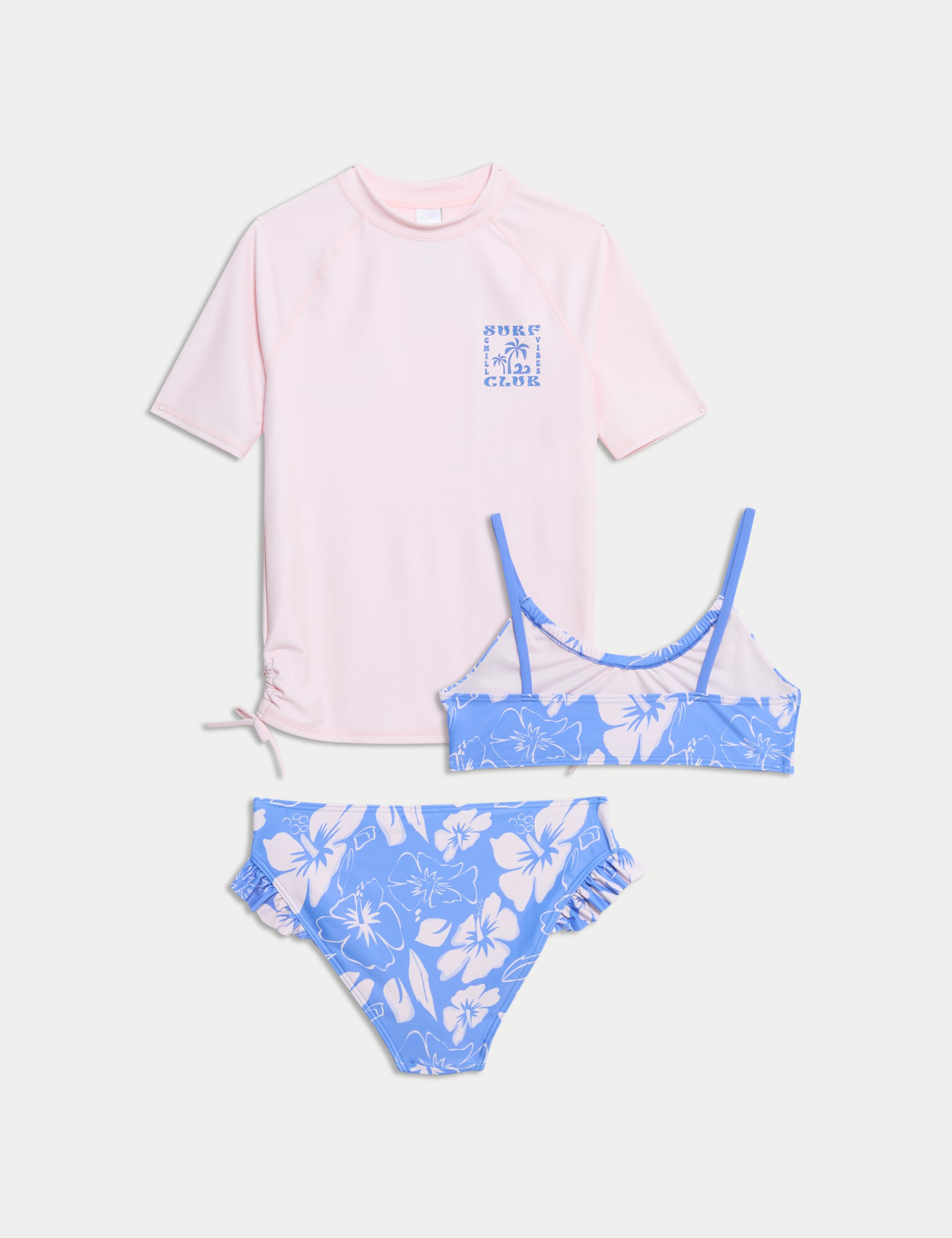 M&S Collection Girls 3pc Patterned Swim Set (6-16 Yrs) - 10-11 - Light Pink Mix, Light Pink Mix