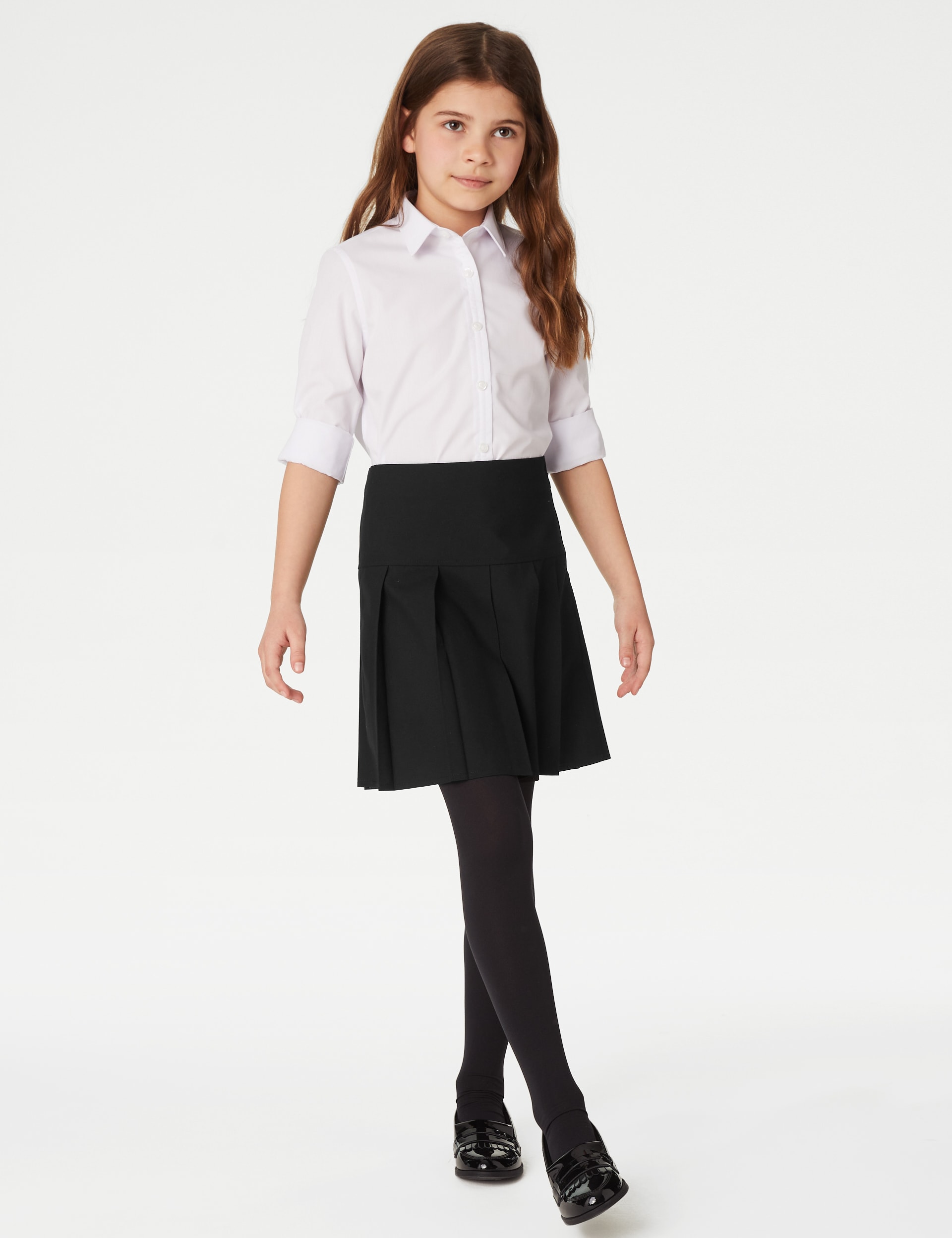 M&S Collection Girls 2 Pack Girls Plus Fit Pleated School Skirts (2 - 18 Yrs) - 3-4 Y - Black, Black