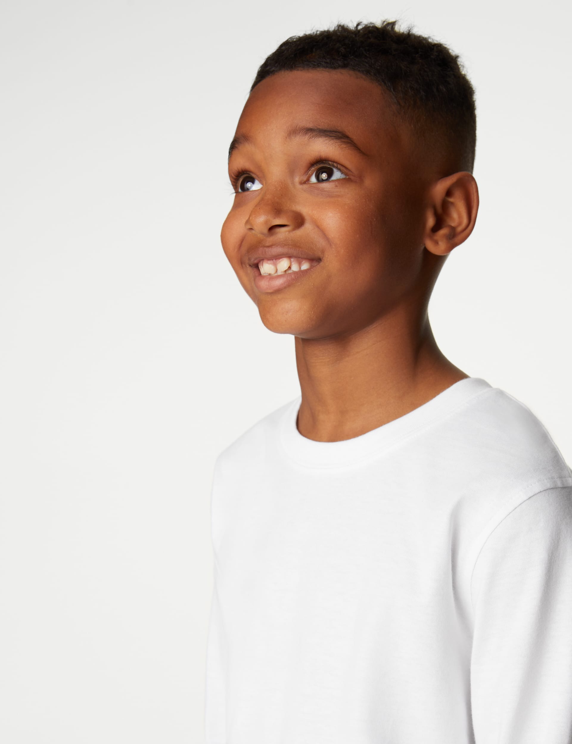 M&S Collection 2 Pack Unisex Pure Cotton School T-Shirts (2-16 Yrs) - 4-5 Y - White, White