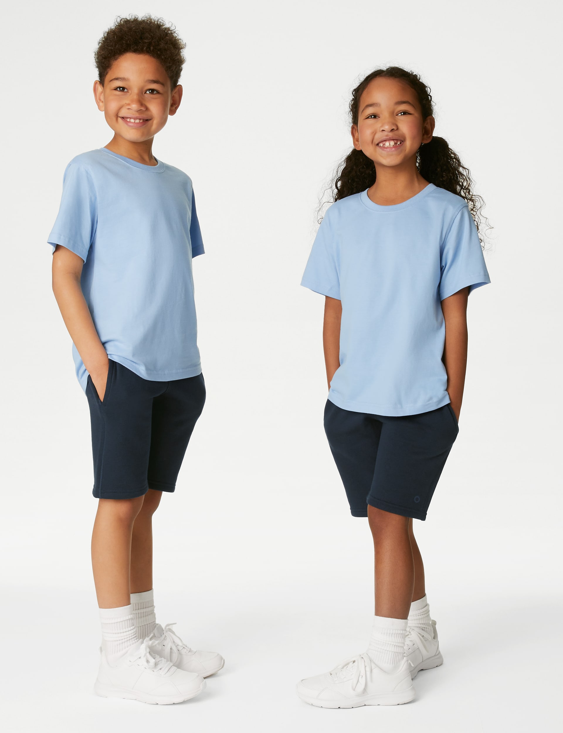 Goodmove 2 Pack Unisex School Sweat Shorts (2-16 Yrs) - 4-5 Y - Navy, Black,Navy