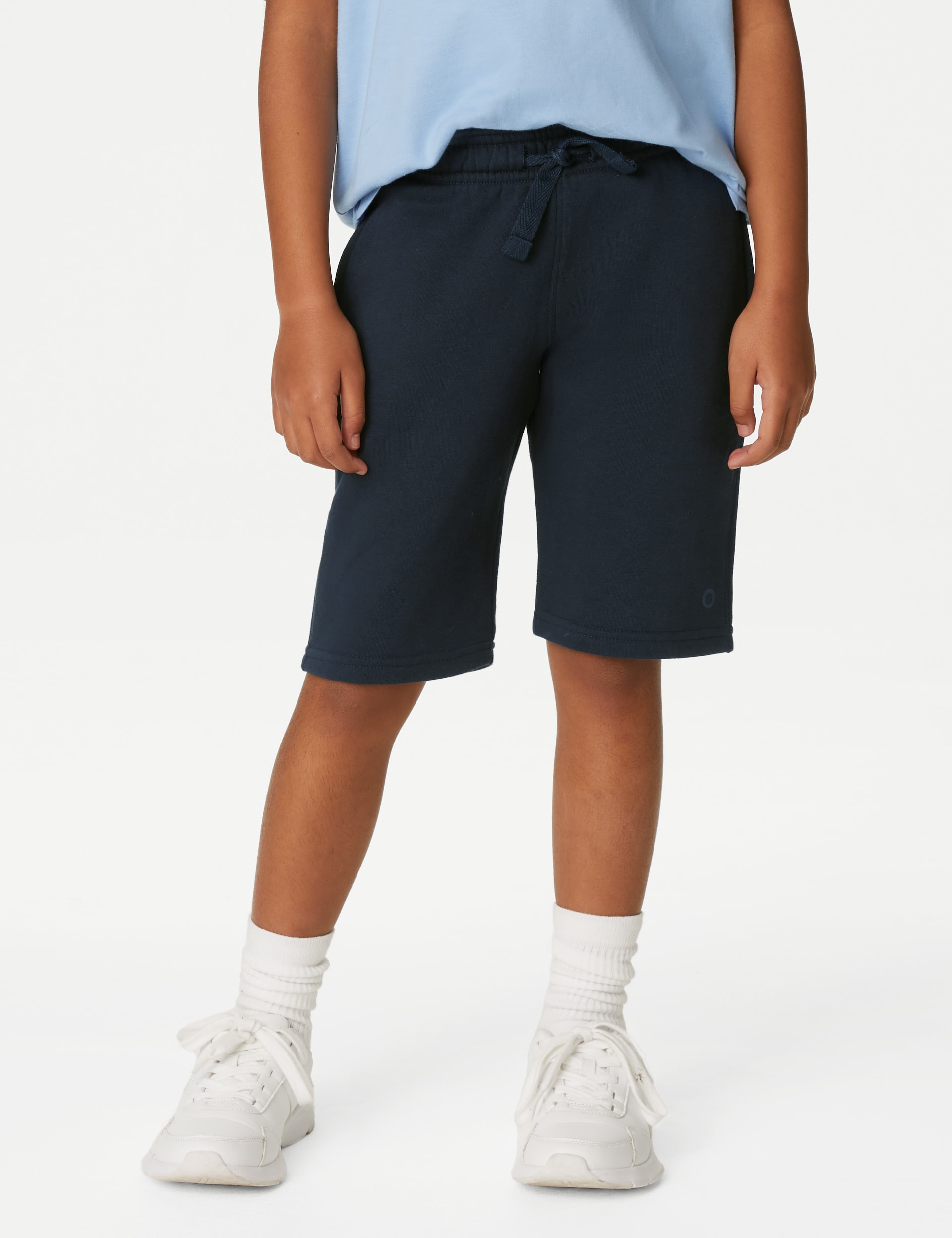 Goodmove 2 Pack Unisex School Sweat Shorts (2-16 Yrs) - 6-7 Y - Navy, Navy,Black