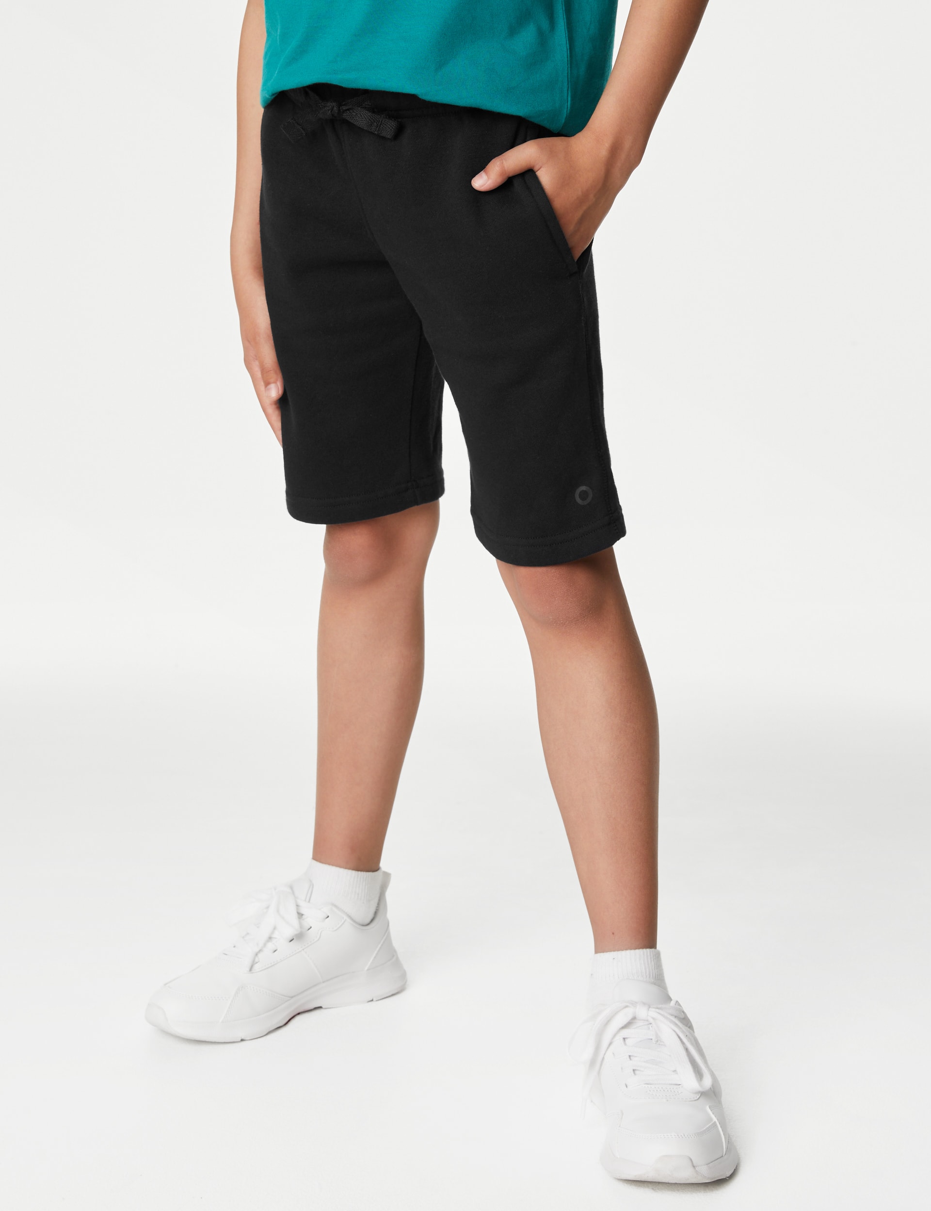 Goodmove 2 Pack Unisex School Sweat Shorts (2-16 Yrs) - 12-13 - Black, Black,Navy