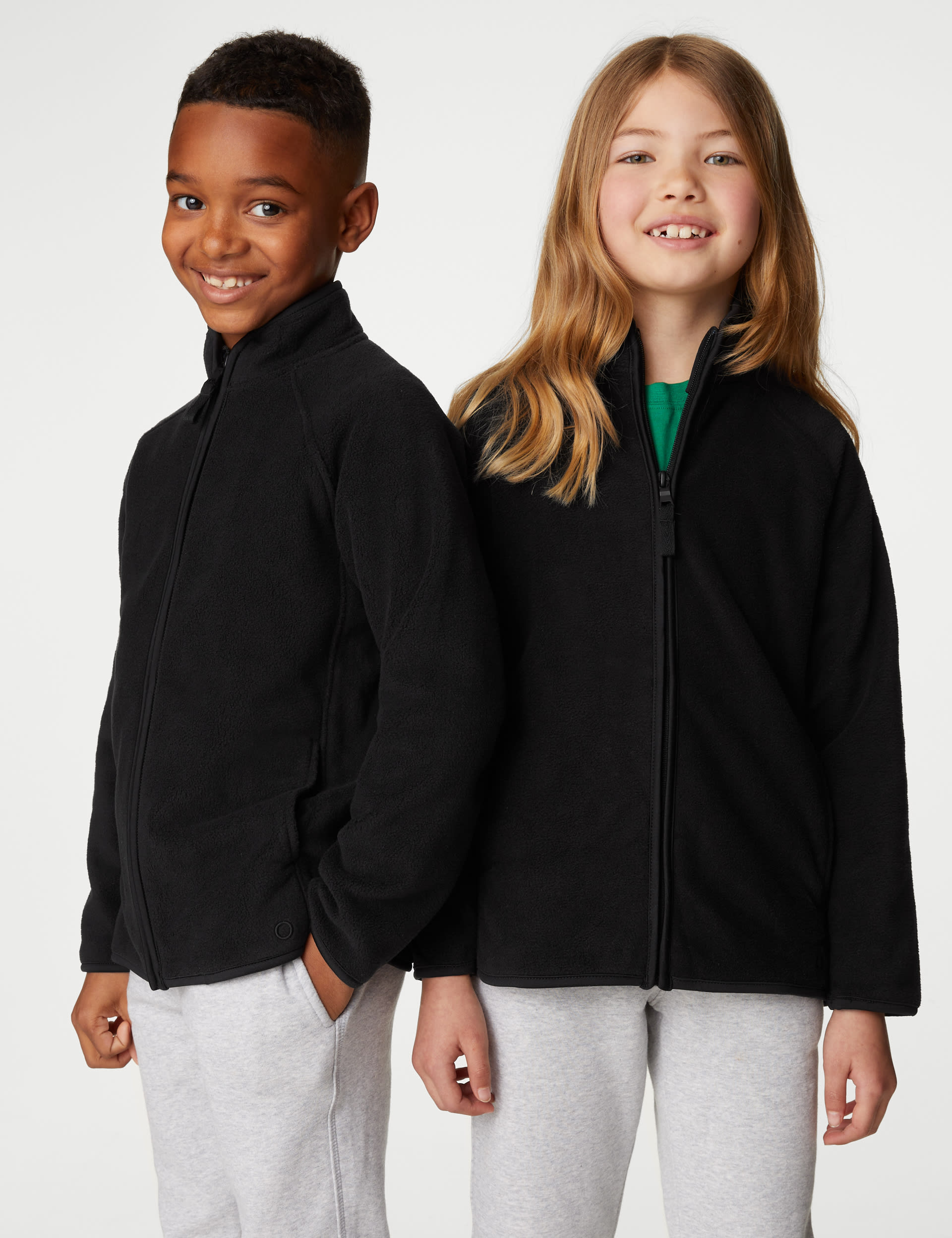 Goodmove Unisex Fleece Jacket (6-16 Yrs) - 7-8 Y - Black, Black