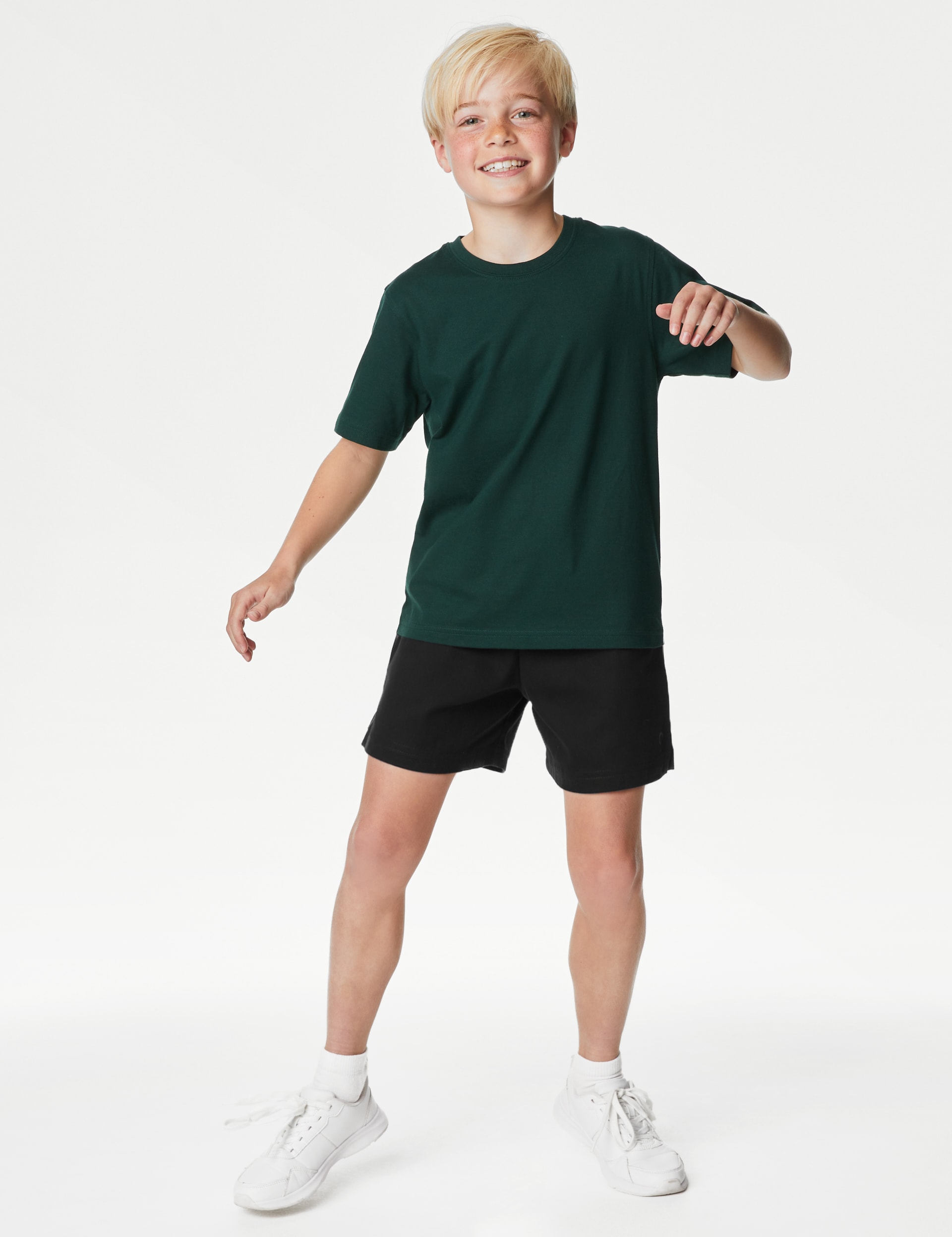 Goodmove 2 Pack Unisex Pure Cotton School Shorts (2-16 Yrs) - 8-9 Y - Black, Black,Navy