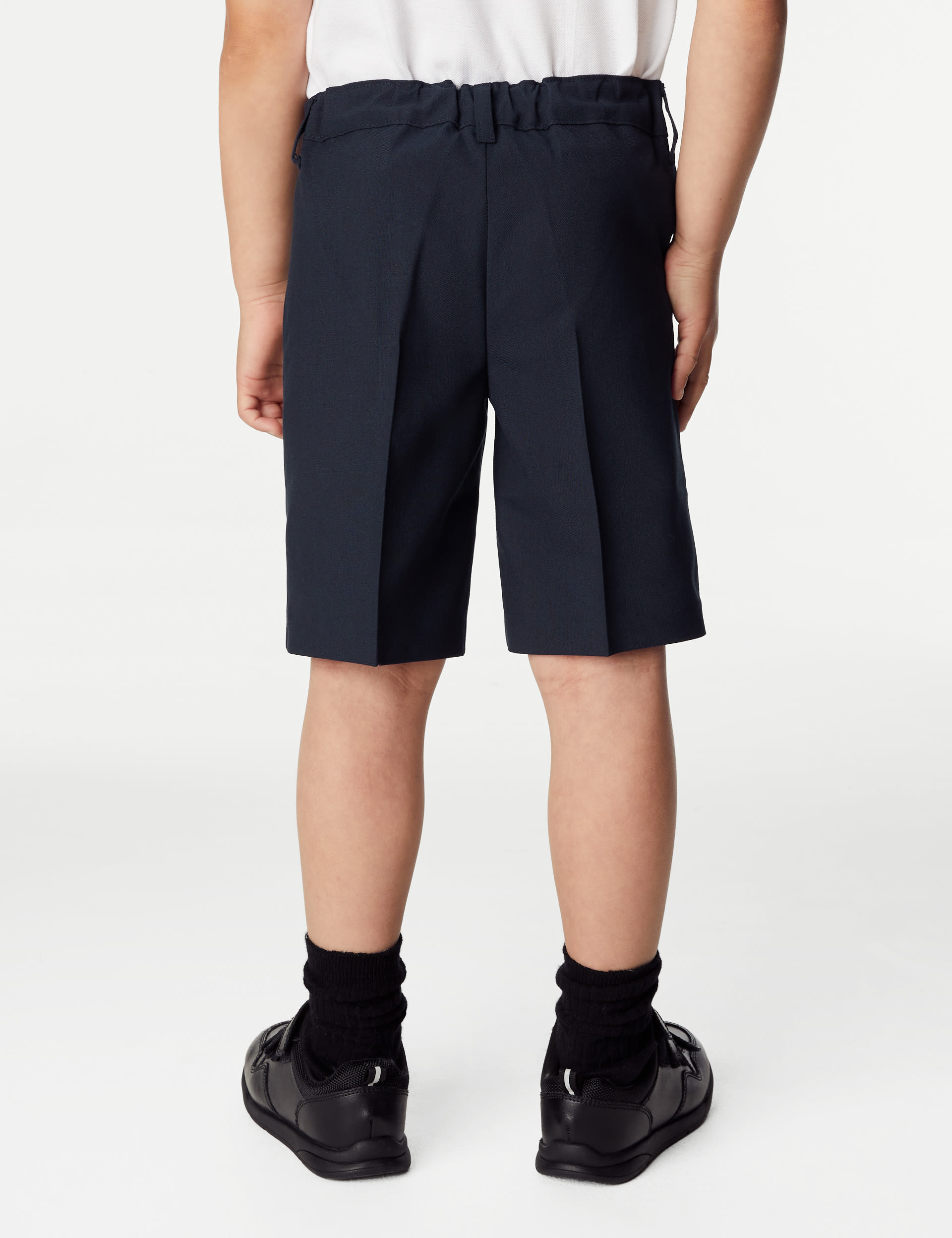 M&S Collection 2 Pack Boys Regular Leg School Shorts (2-14 Yrs) - 8-9 Y - Navy, Grey,Charcoal,Black,