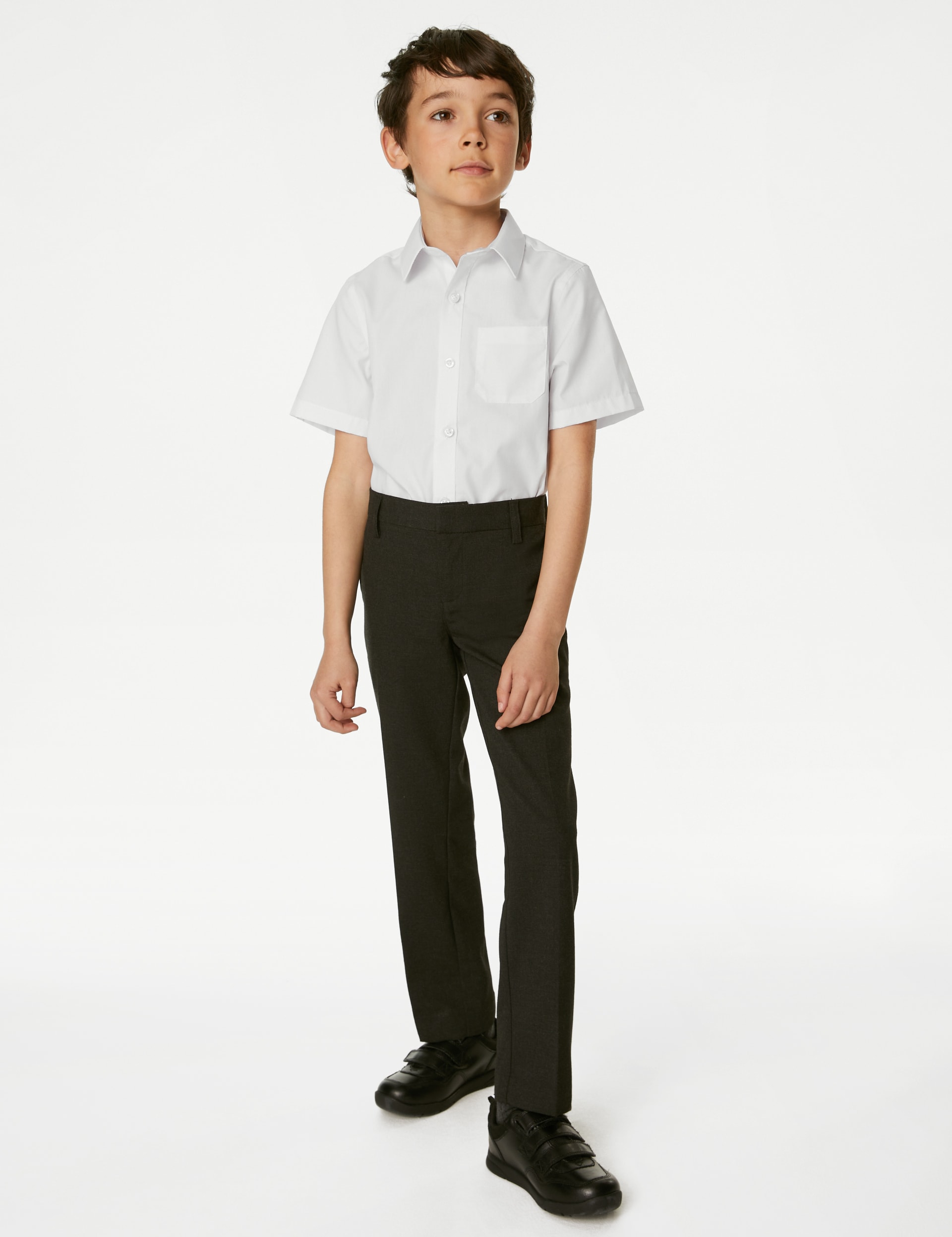 M&S Collection 2 Pack Boys Non-Iron School Shirts (2-18 Yrs) - 5-6 Y - White, White