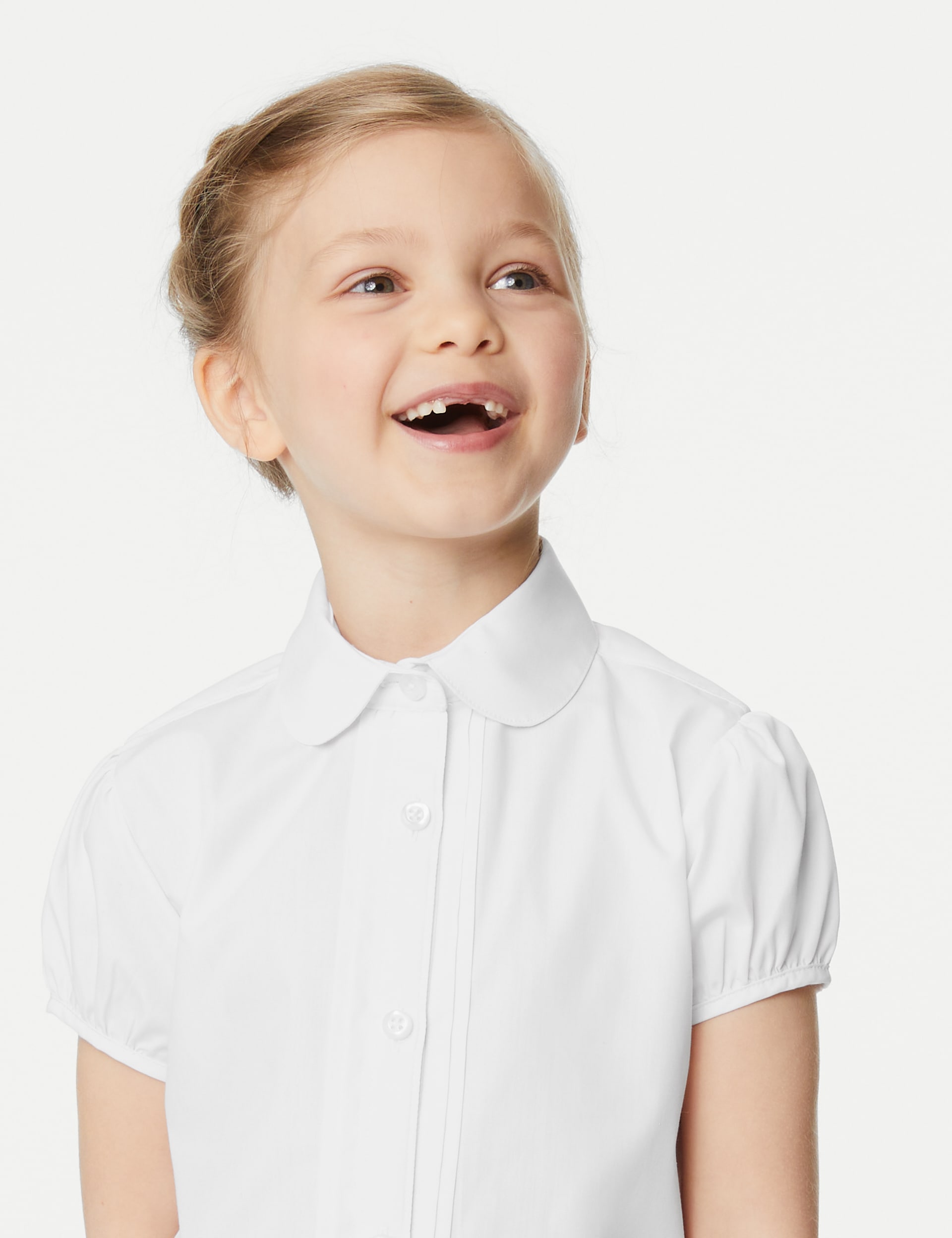 M&S Collection Girls 2 Pack Girls Pintuck Easy Iron School Shirts (2-16 Yrs) - 8-9 Y - White, White