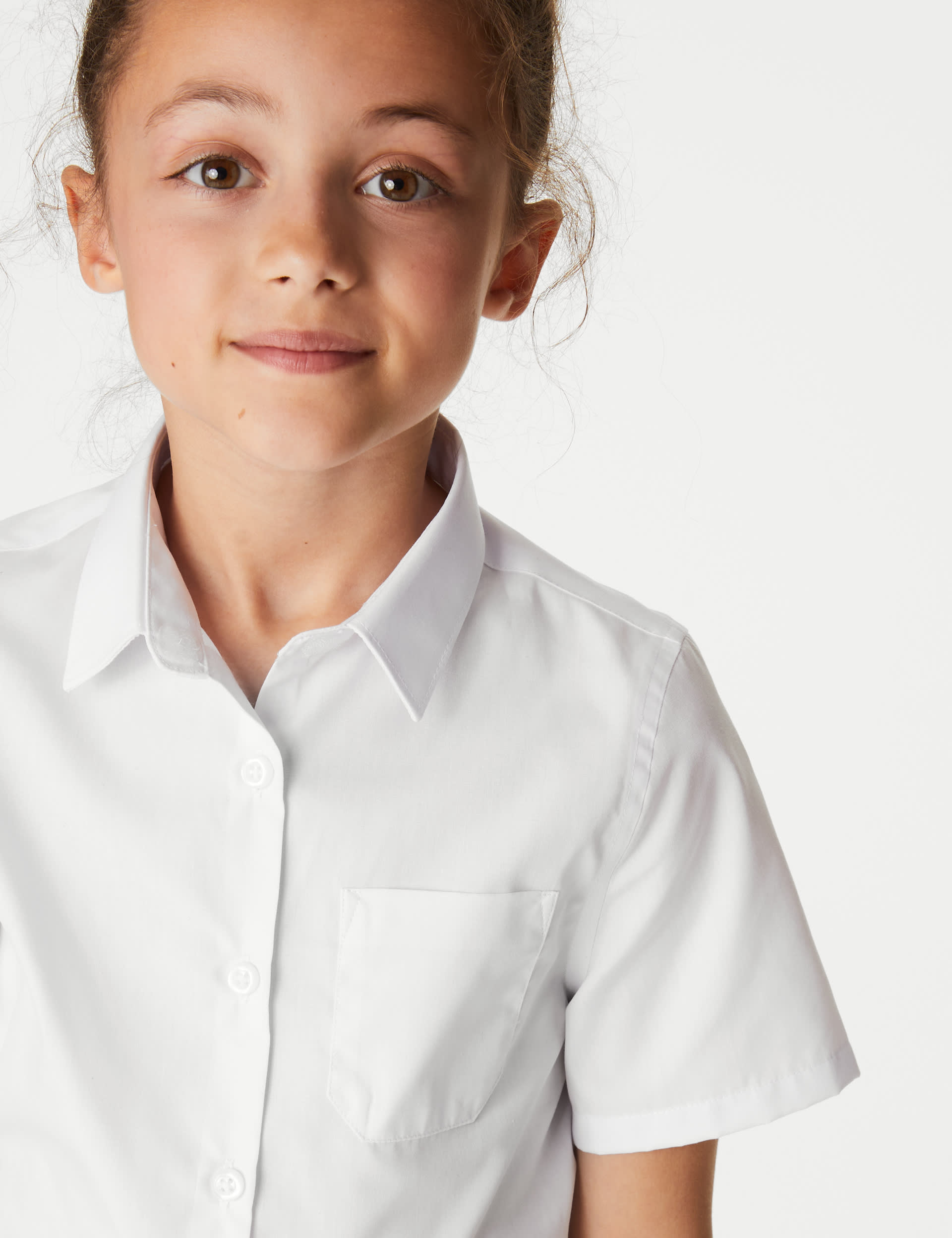 M&S Collection Girls 2 Pack Girls Slim Fit Non-Iron School Shirts (2-18 Yrs) - 15-16 - White, White