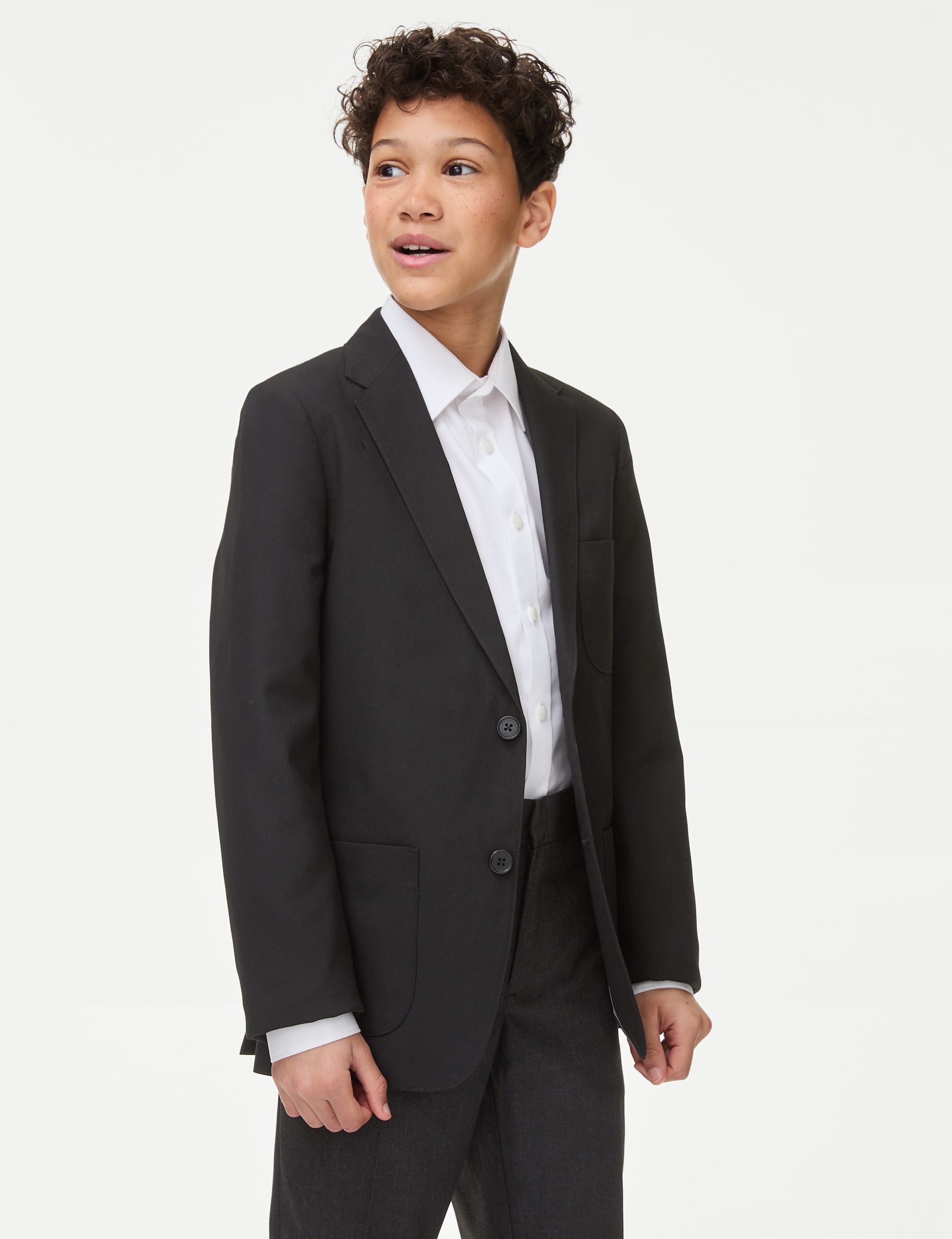 M&S Collection Senior Boys School Slim Fit Blazer (9-18 Yrs) - 11-12 - Black, Black