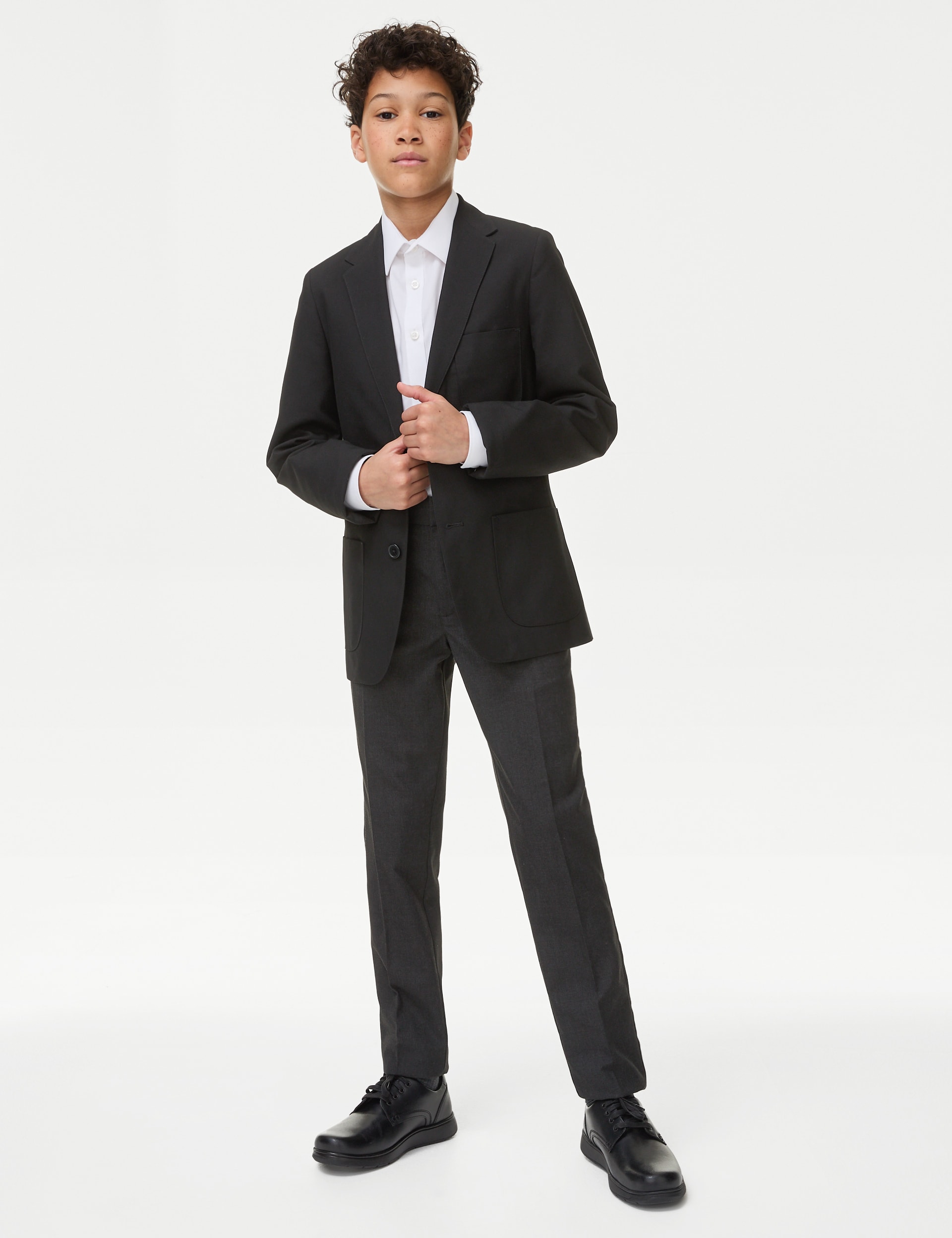 M&S Collection Senior Boys School Slim Fit Blazer (9-18 Yrs) - 14-15 - Black, Black