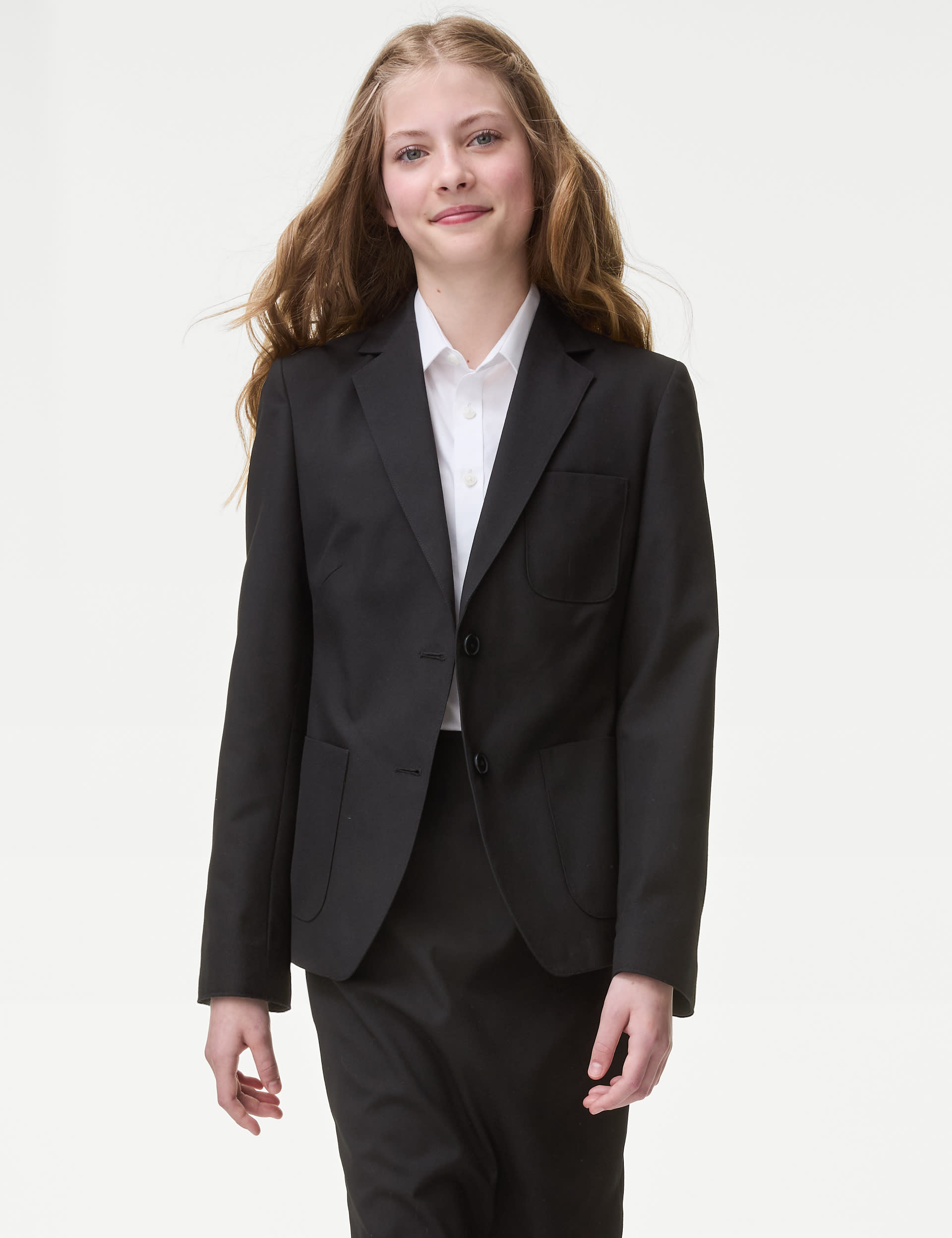 M&S Collection Senior Girls Regular Fit School Blazer (9-18 Yrs) - 17-18 - Black, Navy,Black