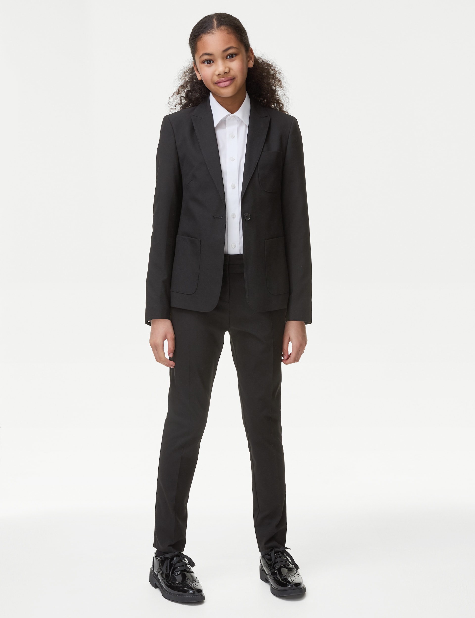 M&S Collection Senior Girls School Slim Fit Blazer (9-18 Yrs) - 17-18 - Black, Black