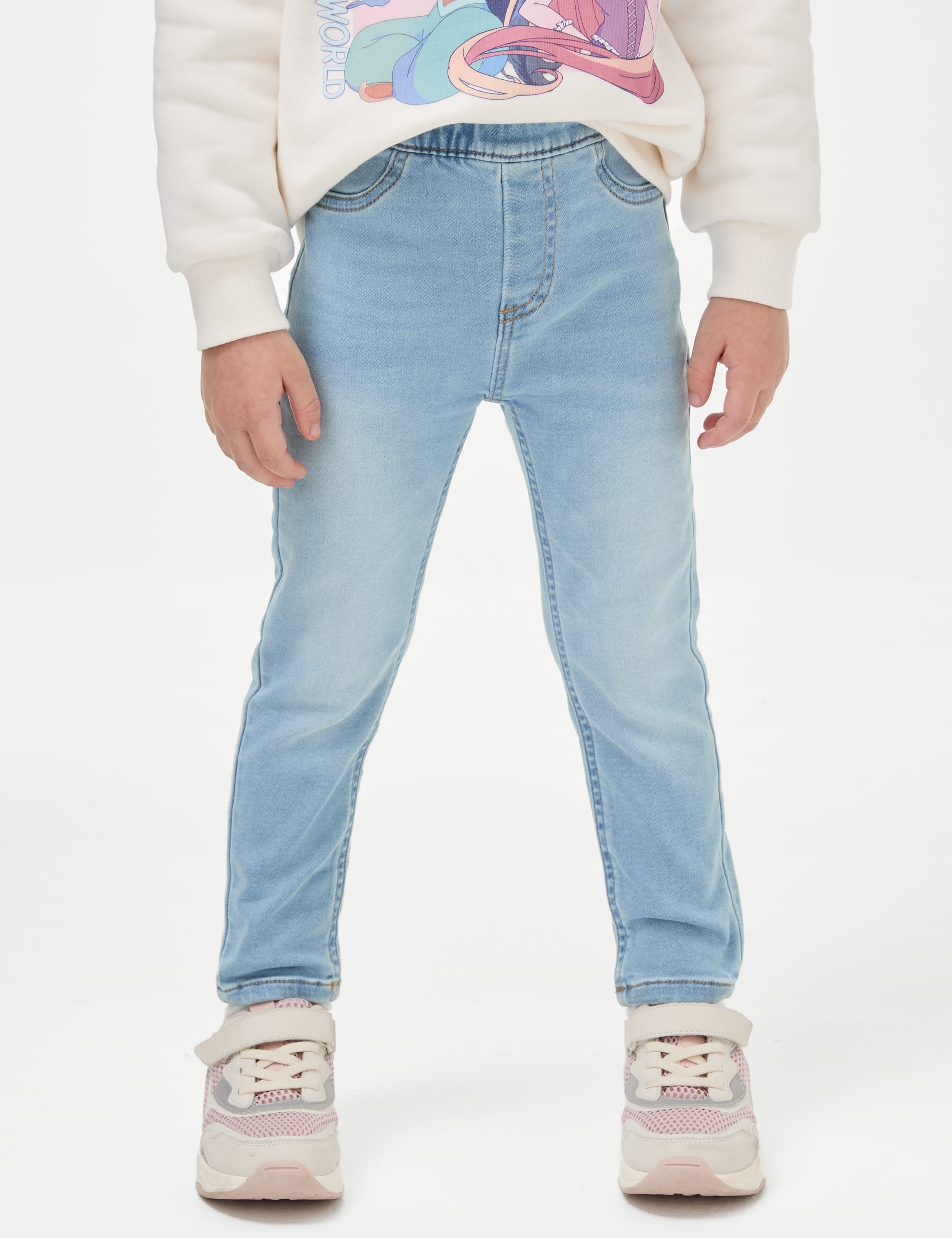 M&S Collection Girls Denim Jeggings (2-8 Yrs) - 7-8 Y - Light Denim, Dark Denim,Light Denim,Med Blue