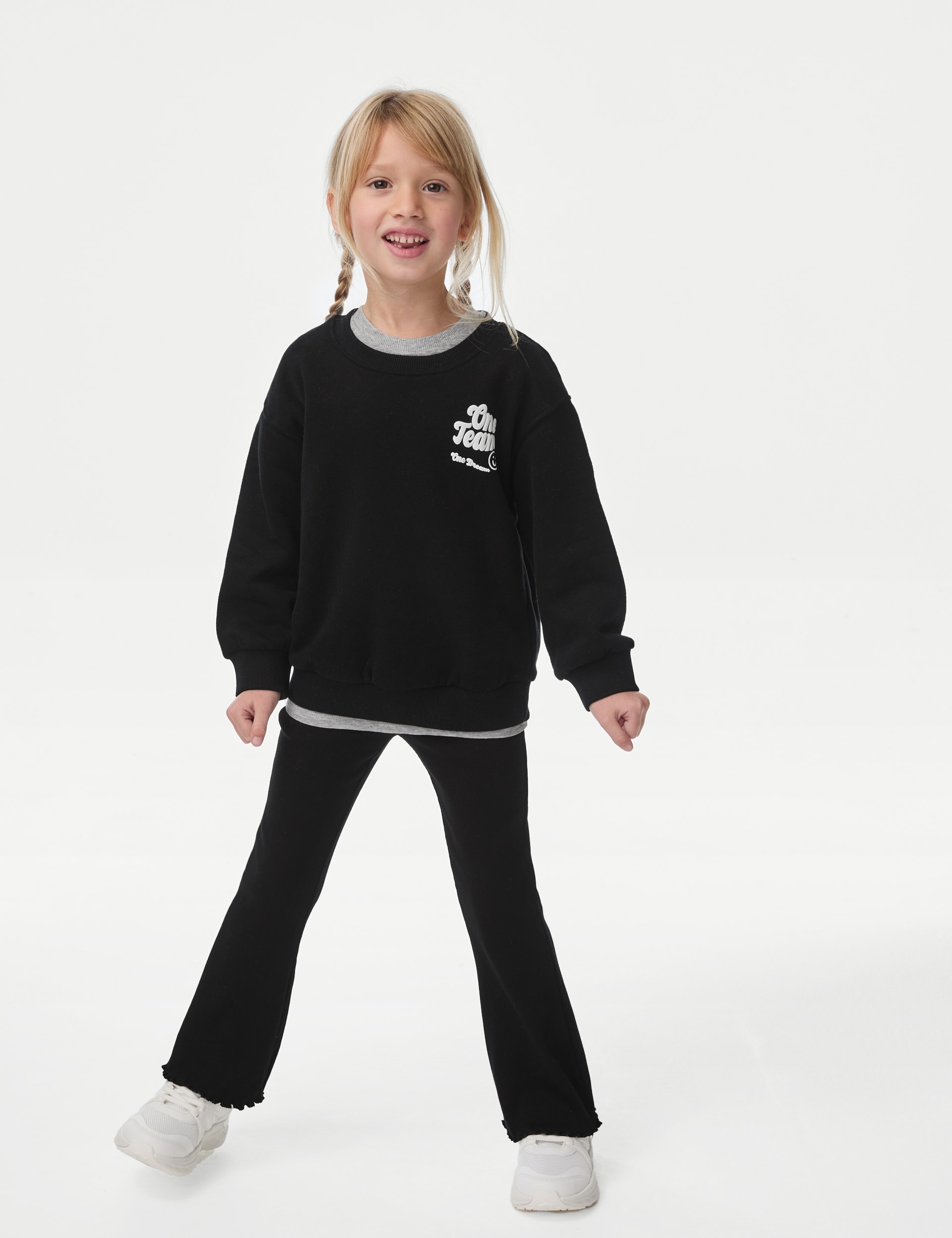 M&S Collection Cotton Rich Slogan Sweatshirt (2-8 Yrs) - 2-3 Y - Carbon, Carbon