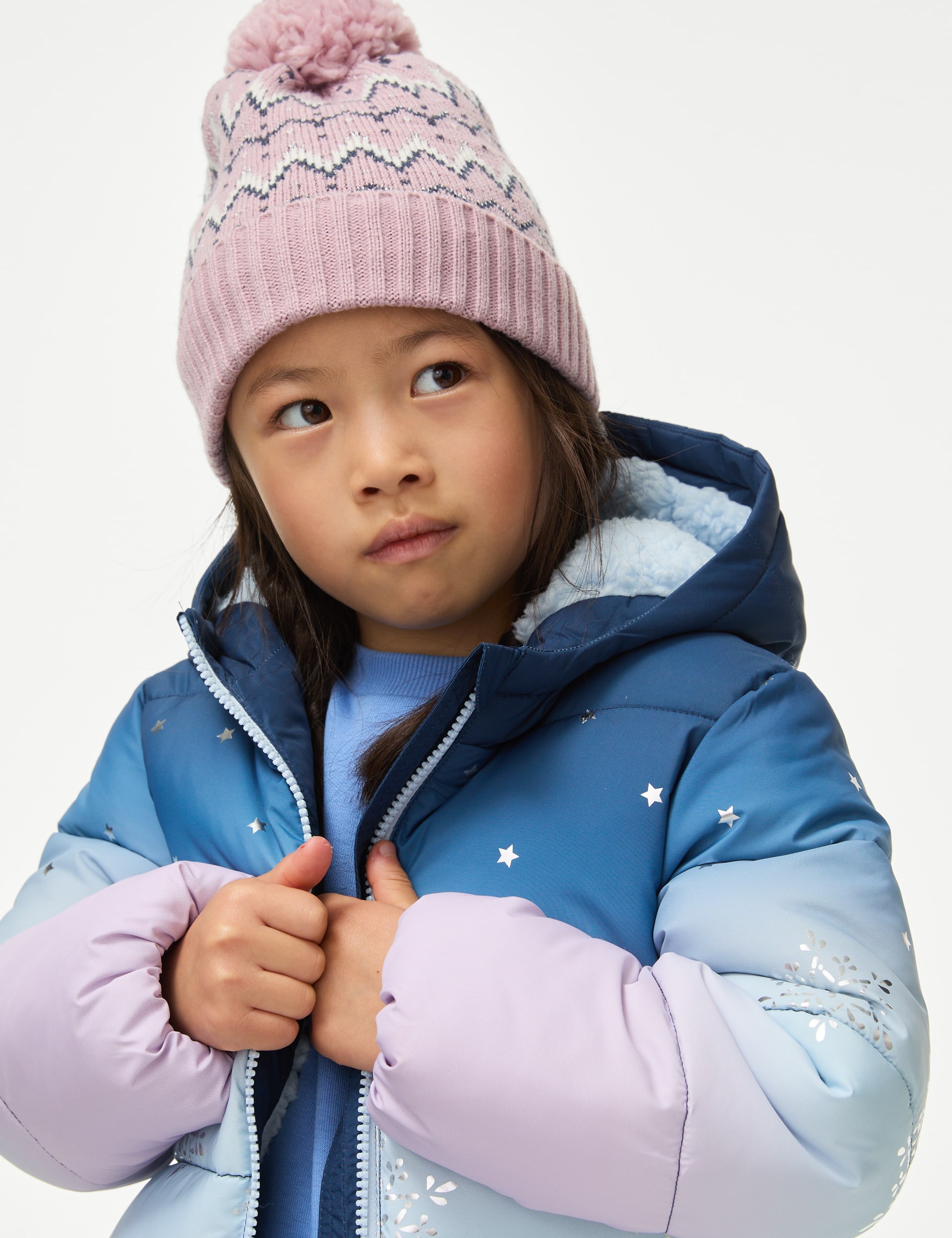 M&S Collection Girls Stormwear Disney Frozen Padded Coat (2-8 Yrs) - 2-3 Y - Blue Mix, Blue Mix