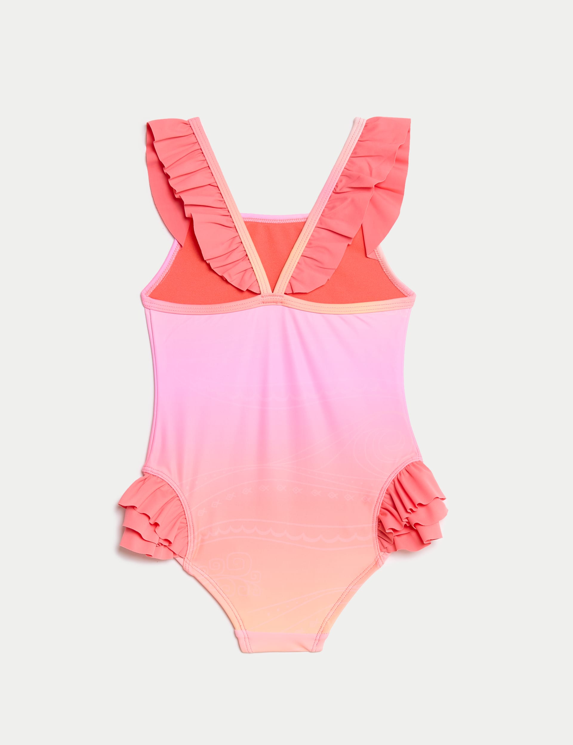 M&S Collection Girls Disney Princess Moana Ruffle Swimsuit (2-8 Yrs) - 4-5 Y - Pink Mix, Pink Mix