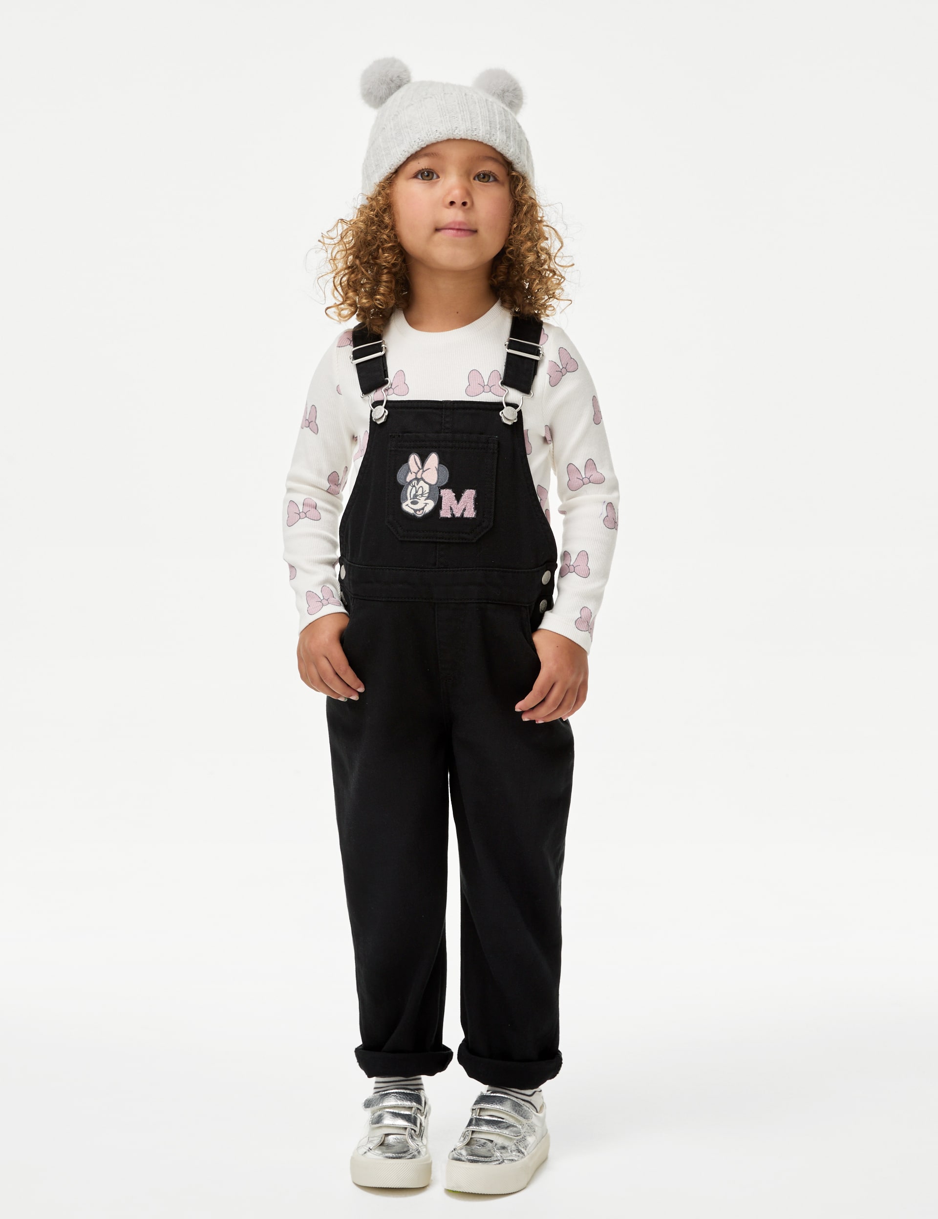 M&S Collection Girls 2pc Denim Minnie Mouse Outfit (2-8 Yrs) - 7-8 Y - Black Mix, Black Mix