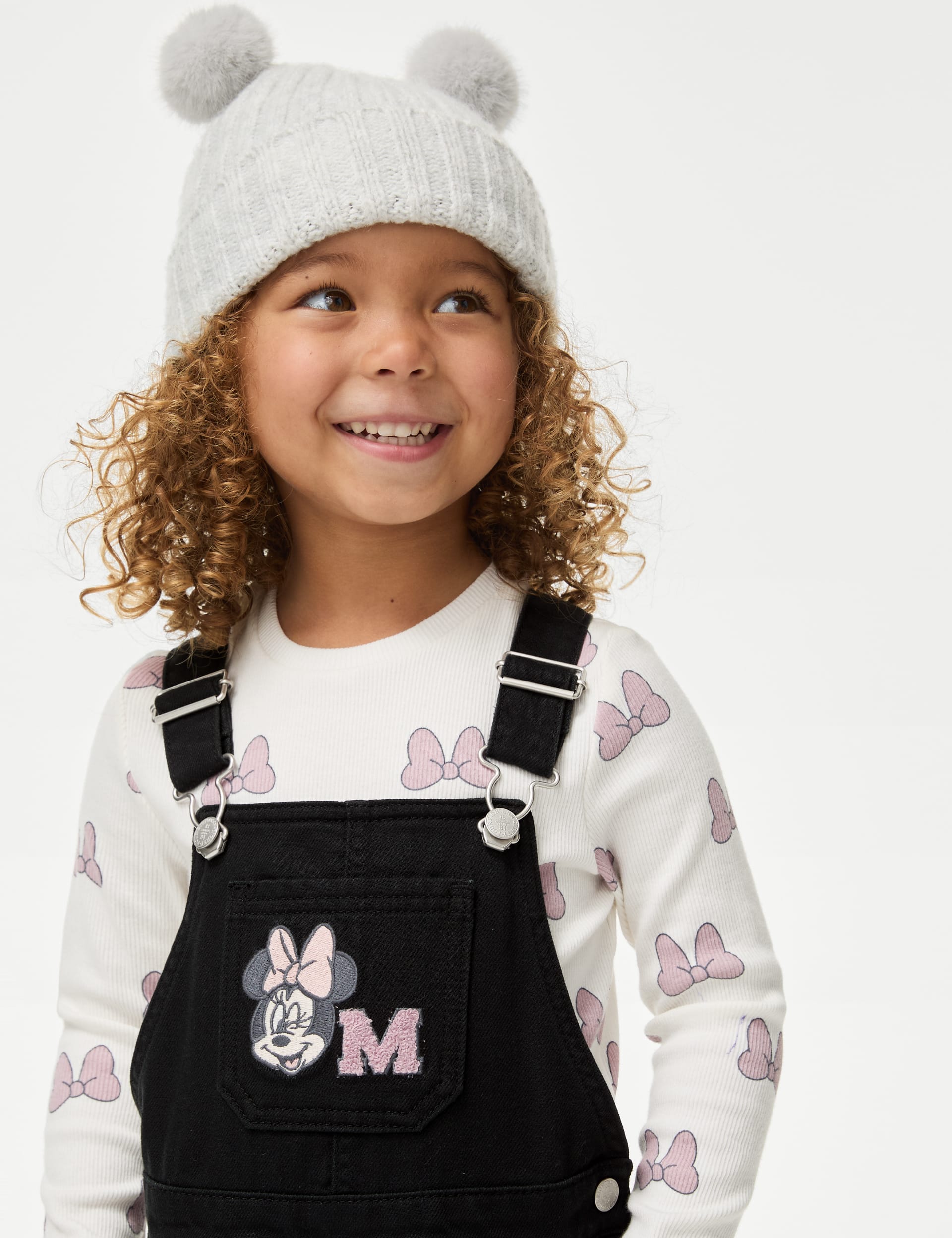 M&S Collection Girls 2pc Denim Minnie Mouse Outfit (2-8 Yrs) - 7-8 Y - Black Mix, Black Mix