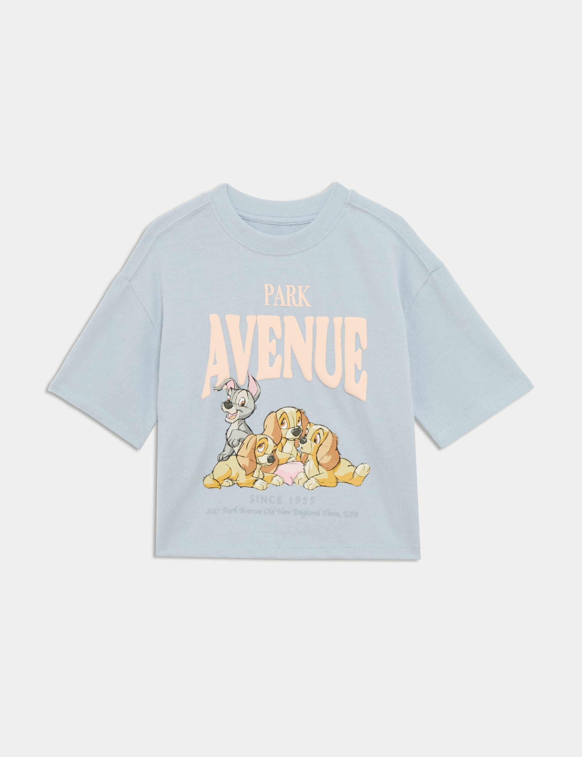 M&S Collection Girls Pure Cotton Lady and the Tramp T-Shirt (1-8 Yrs) - 12-18 - Blue, Blue